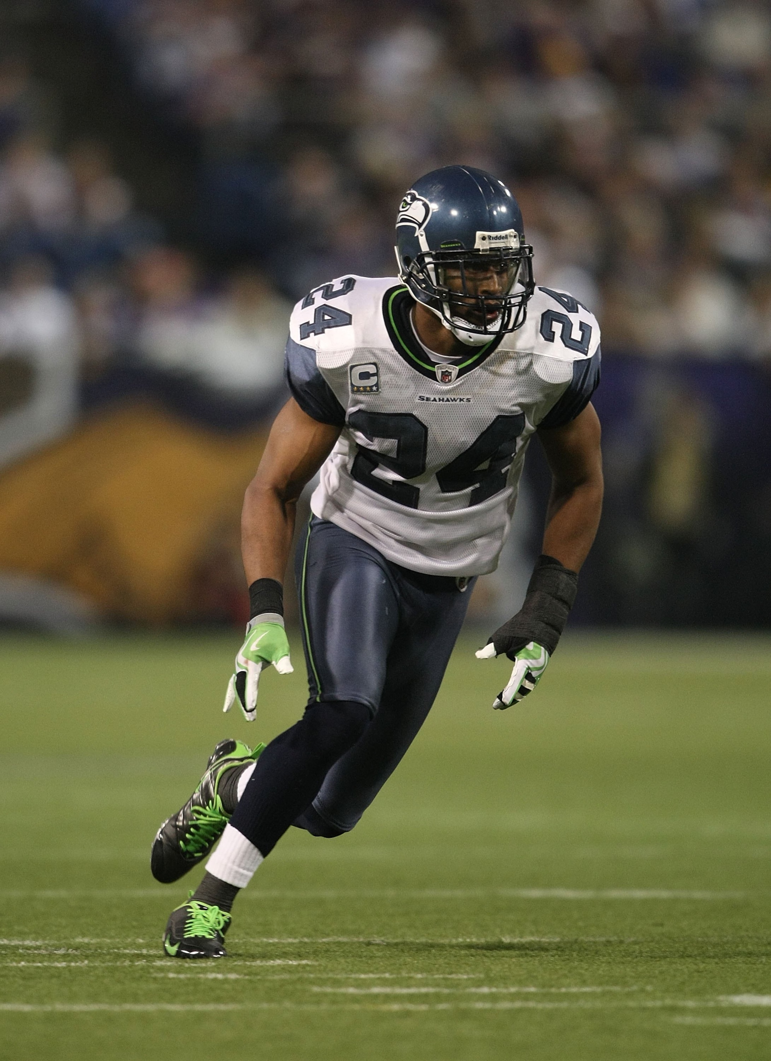 MINNEAPOLIS - NOVEMBER 22:  Deon Grant #24 of the Seattle Seahawks moves on the field against the Minnesota Vikings at Hubert H. Humphrey Metrodome on November 22, 2009 in Minneapolis, Minnesota.  (Photo by Nick Laham/Getty Images)