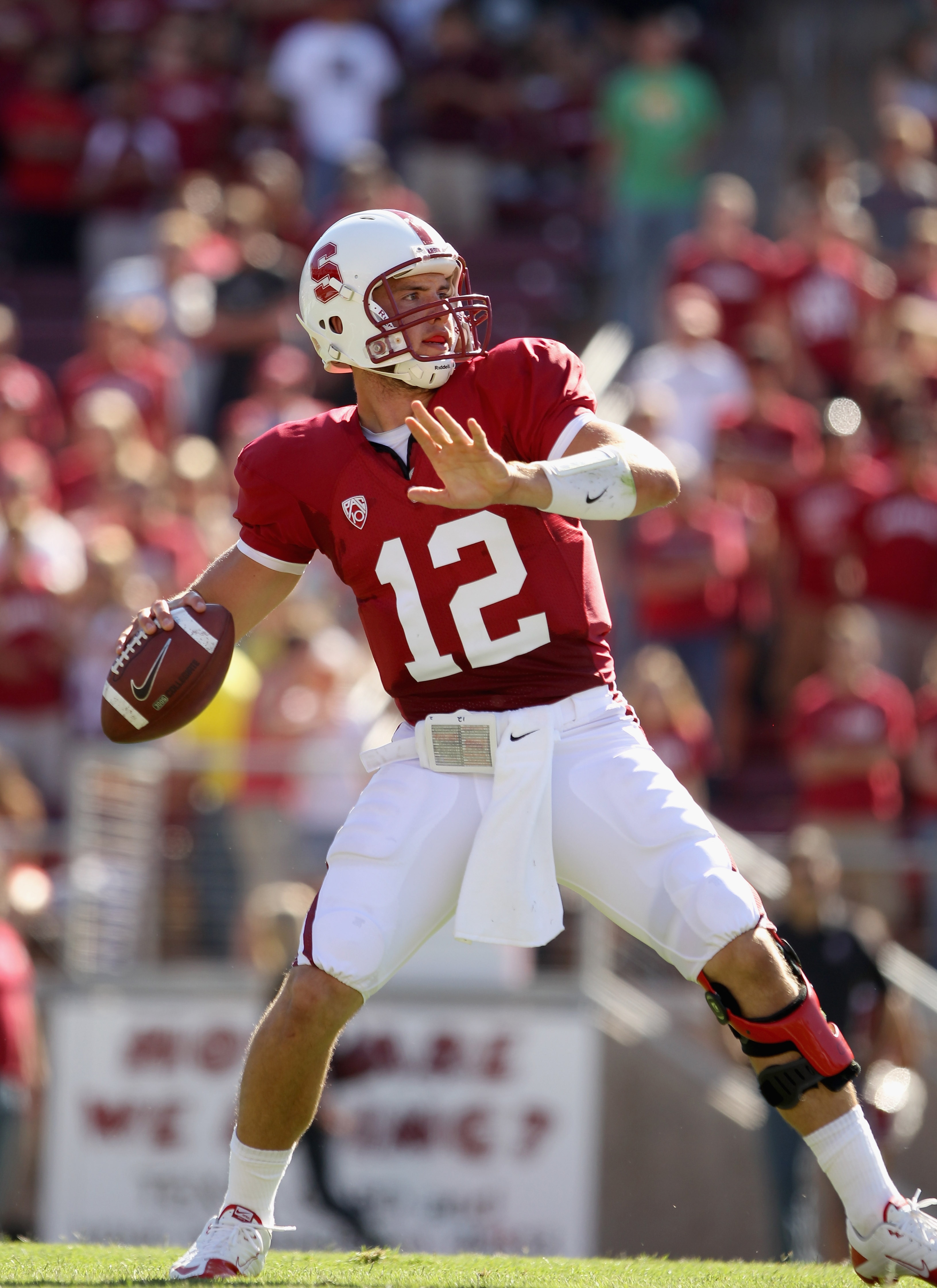 PALO ALTO, CA - SEPTEMBER 04: Andrew Luck #12 of the Stanford Cardinal in action during their game against the Sacramento State Hornets at Stanford Stadium on September 4, 2010 in Palo Alto, California. (Photo by Ezra Shaw/Getty Images) PALO ALTO, CA - SEPTEMBER 04: Andrew Luck #12 of the Stanford Cardinal in action during their game against the Sacramento State Hornets at Stanford Stadium on September 4, 2010 in Palo Alto, California. (Photo by Ezra Shaw/Getty Images)