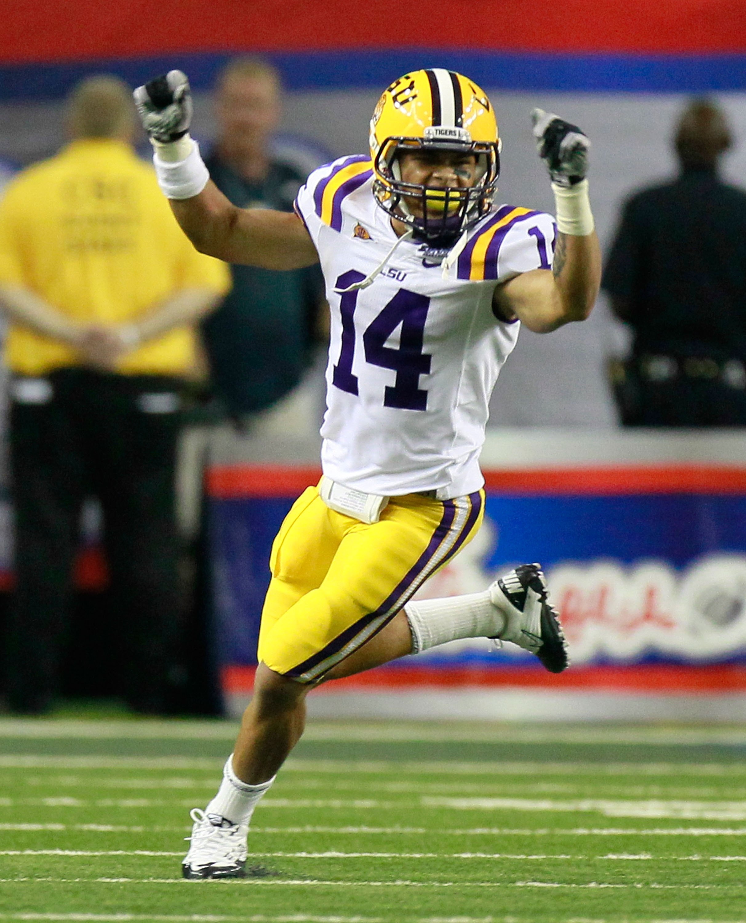 ATLANTA - SEPTEMBER 04: Tyrann Mathieu #14 of the LSU Tigers against the North Carolina Tar Heels during the Chick-fil-A Kickoff Game at Georgia Dome on September 4, 2010 in Atlanta, Georgia. (Photo by Kevin C. Cox/Getty Images) ATLANTA - SEPTEMBER 04: Tyrann Mathieu #14 of the LSU Tigers against the North Carolina Tar Heels during the Chick-fil-A Kickoff Game at Georgia Dome on September 4, 2010 in Atlanta, Georgia. (Photo by Kevin C. Cox/Getty Images)