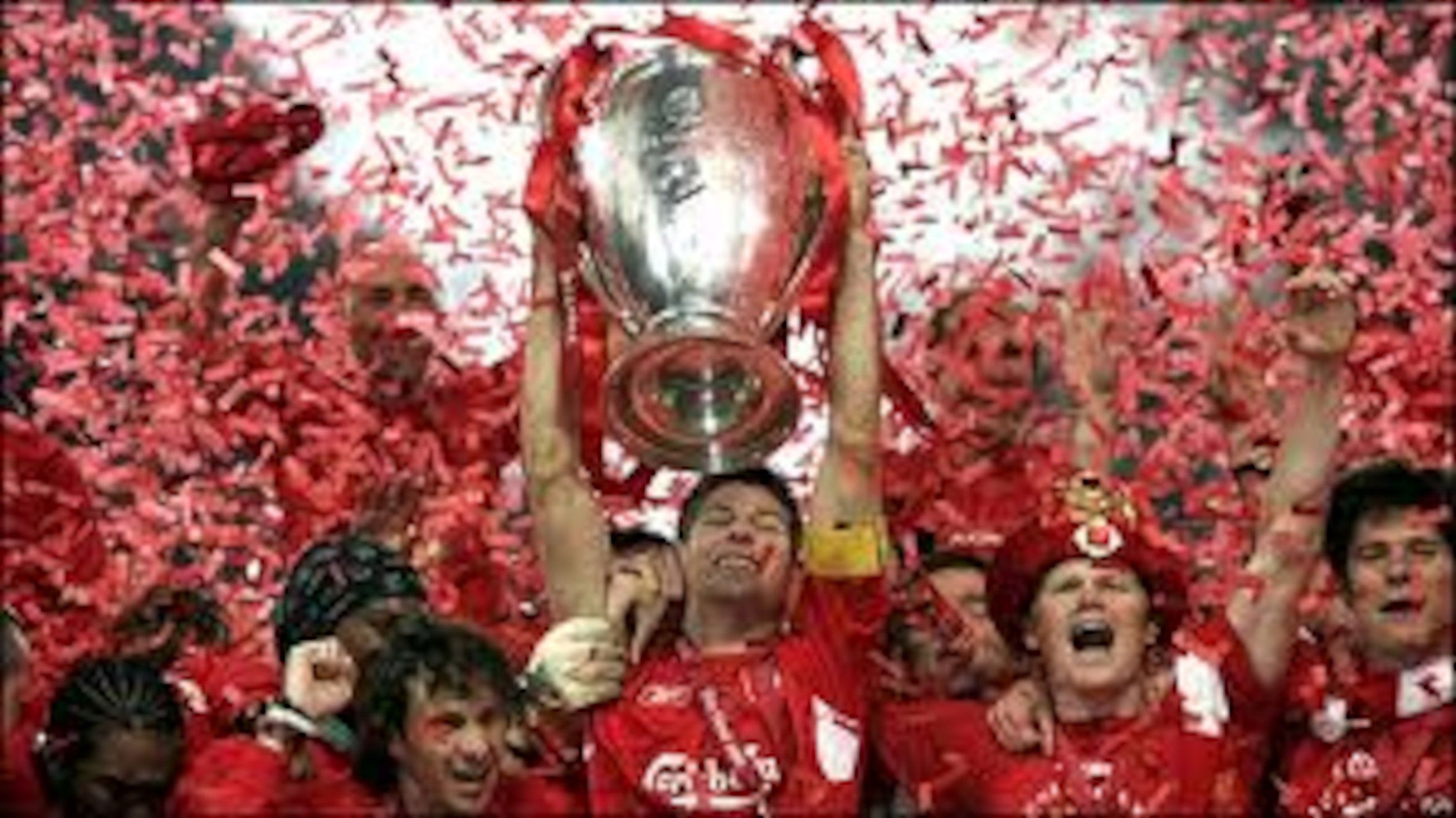 Steven Gerrard holds the UEFA Champions League trophy aloft after his team produces a stunning comeback from three goals down to beat AC Milan on penalties in the Final on May 25 2005 Steven Gerrard holds the UEFA Champions League trophy aloft after his team produces a stunning comeback from three goals down to beat AC Milan on penalties in the Final on May 25 2005