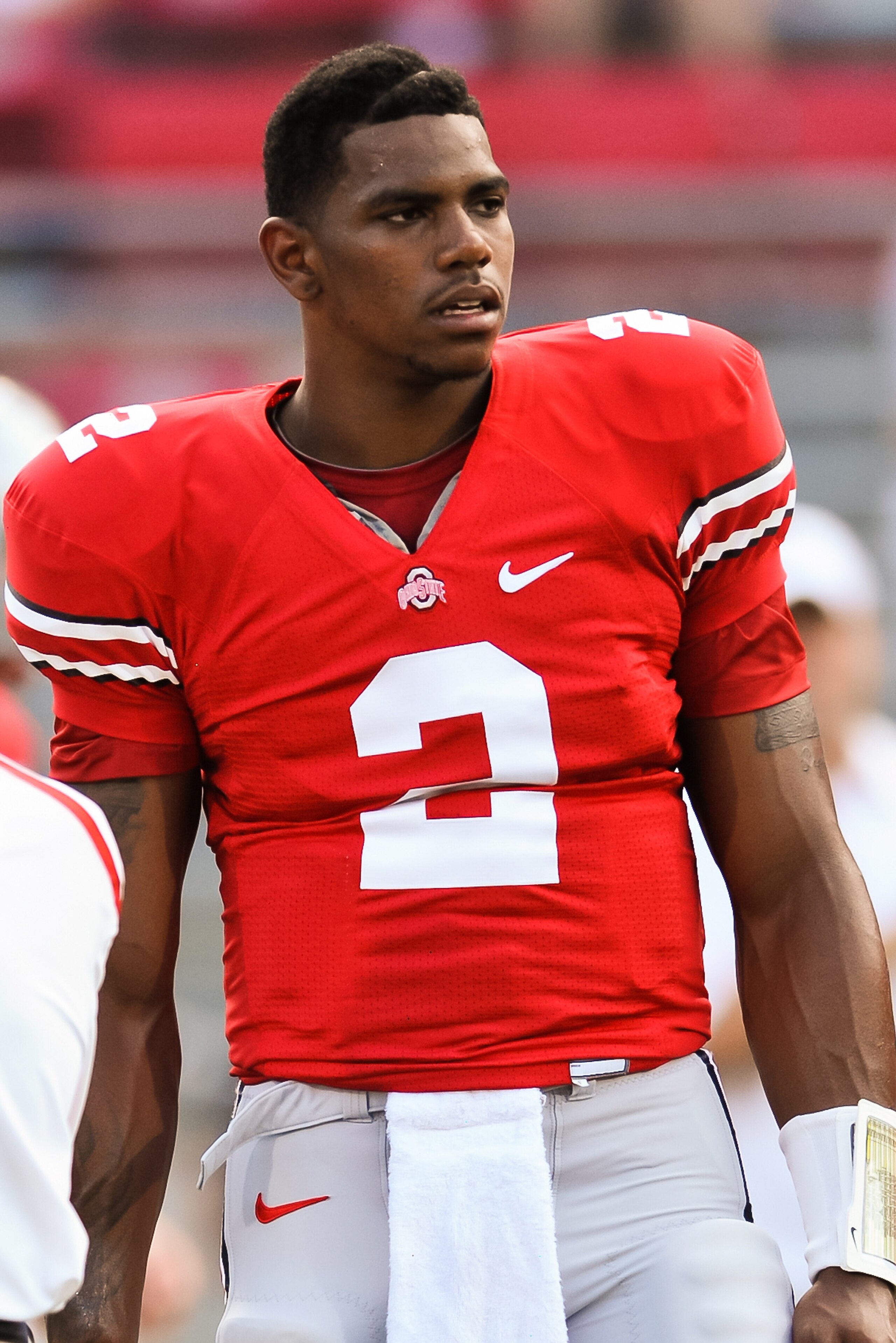 COLUMBUS, OH - SEPTEMBER 2: Terrelle Pryor #2 of the Ohio State Buckeyes warms up before a game against the Marshall Thundering Herd at Ohio Stadium on September 2, 2010 in Columbus, Ohio. (Photo by Jamie Sabau/Getty Images)