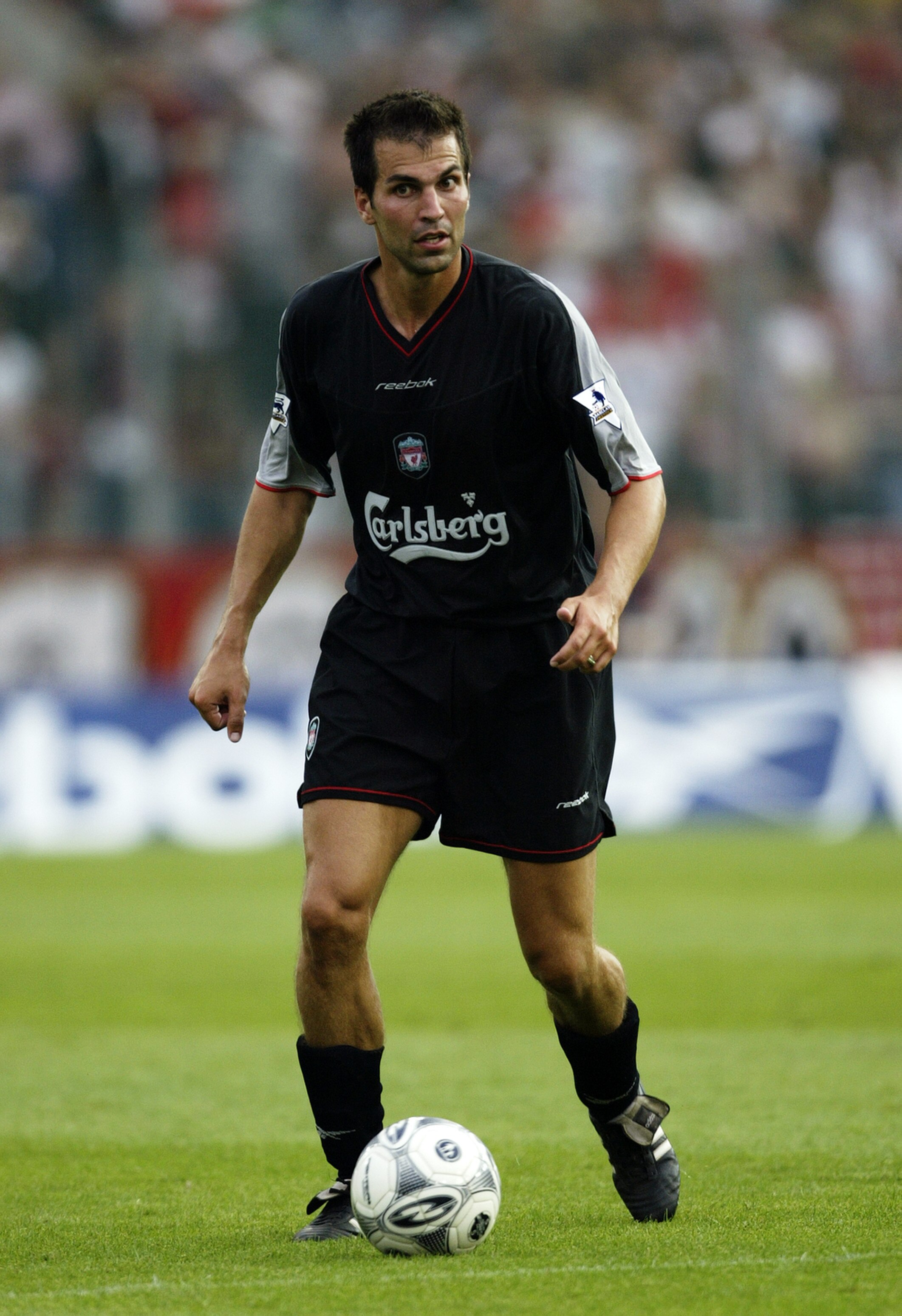 COLOGNE - JULY 16:  Markus Babbel of Liverpool in action during the friendly match between FC Cologne and Liverpool at The Rhein Energie Stadium on July 16, 2003 in Cologne, Germany.  Liverpool won the match 3-1.  (Photo by Stuart Franklin/Getty Images)