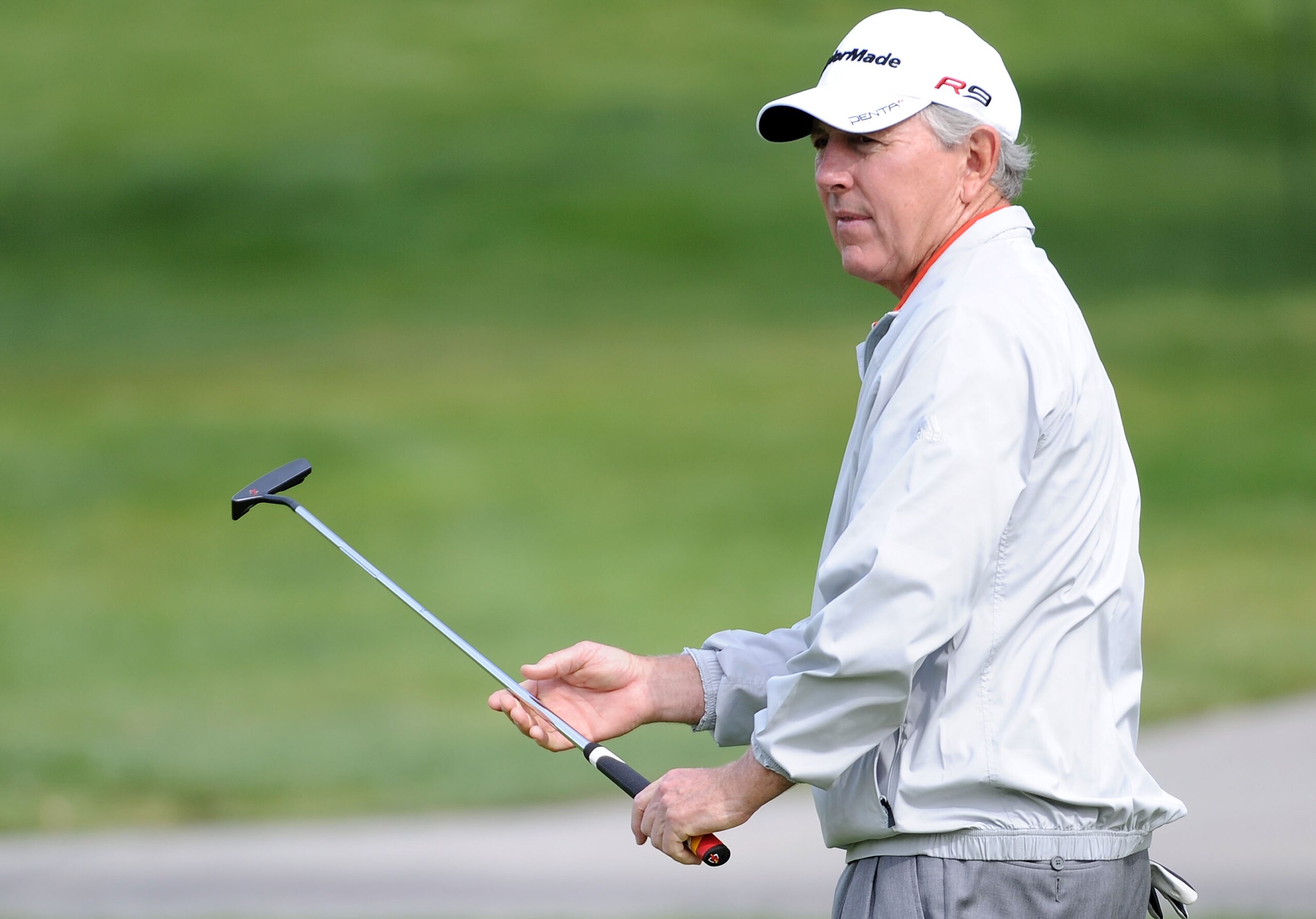 NEWPORT BEACH, CA - MARCH 05:  Hale Irwin reacts to his putt on the fifth hole during the first round of the Toshiba Classic at the Newport Beach Country Club on March 5, 2010 in Newport Beach, California.  (Photo by Harry How/Getty Images)