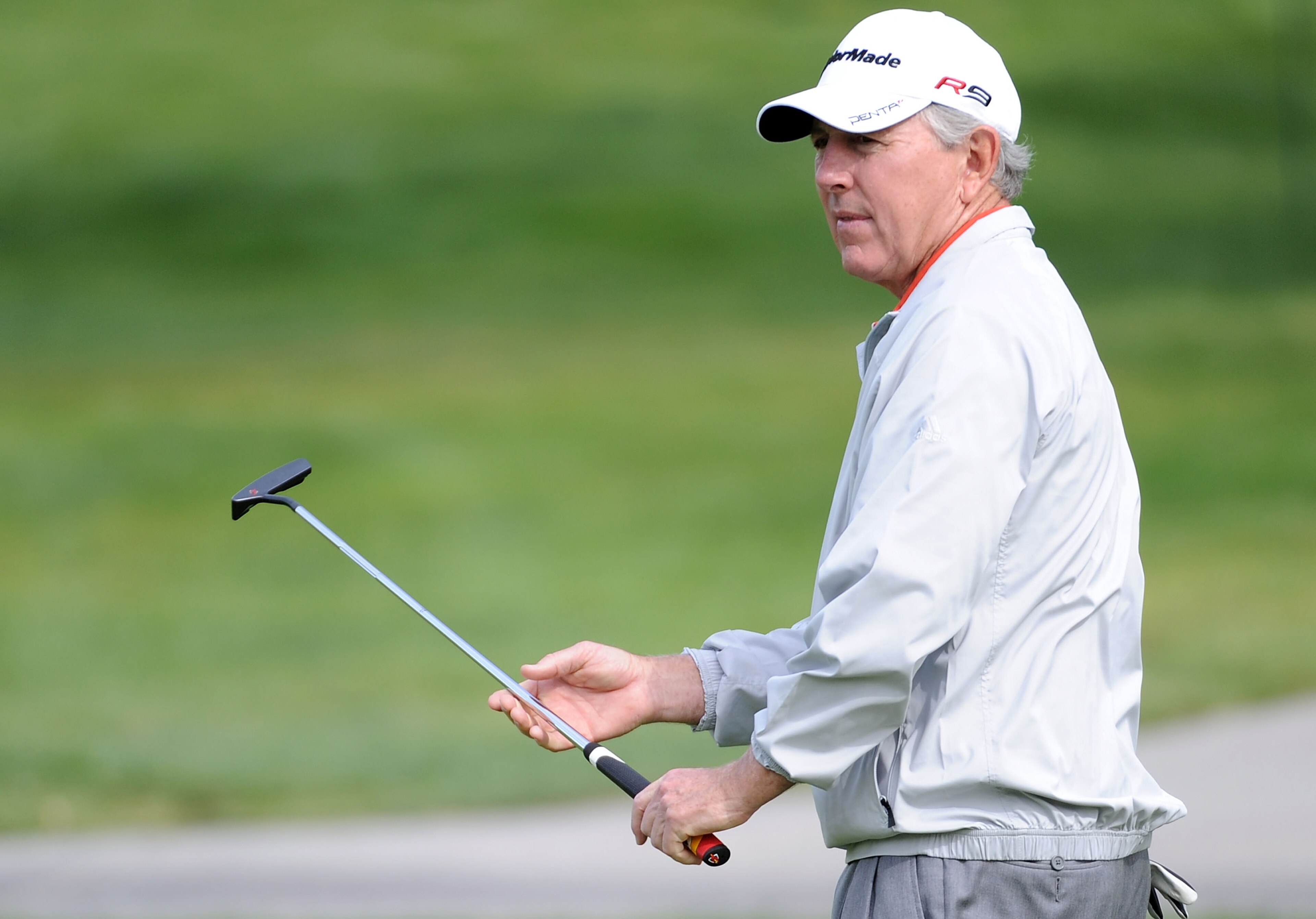 NEWPORT BEACH, CA - MARCH 05:  Hale Irwin reacts to his putt on the fifth hole during the first round of the Toshiba Classic at the Newport Beach Country Club on March 5, 2010 in Newport Beach, California.  (Photo by Harry How/Getty Images)