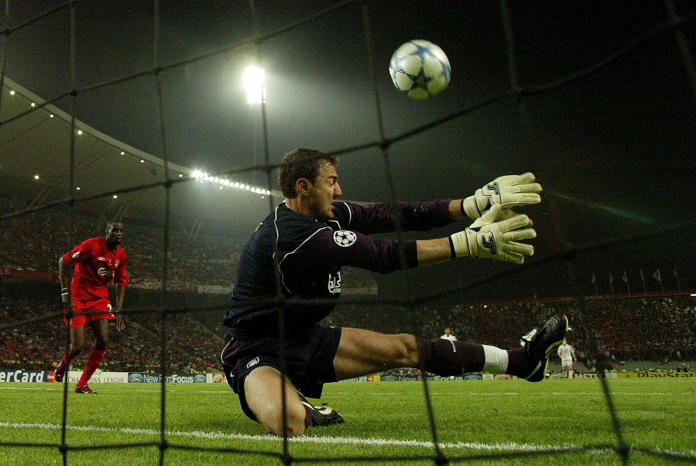 ISTANBUL, TURKEY - MAY 25:  Liverpool goalkeeper Jerzy Dudek of Poland saves the ball during the European Champions League final between Liverpool and AC Milan on May 25, 2005 at the Ataturk Olympic Stadium in Istanbul, Turkey.  (Photo by Ben Radford/Gett