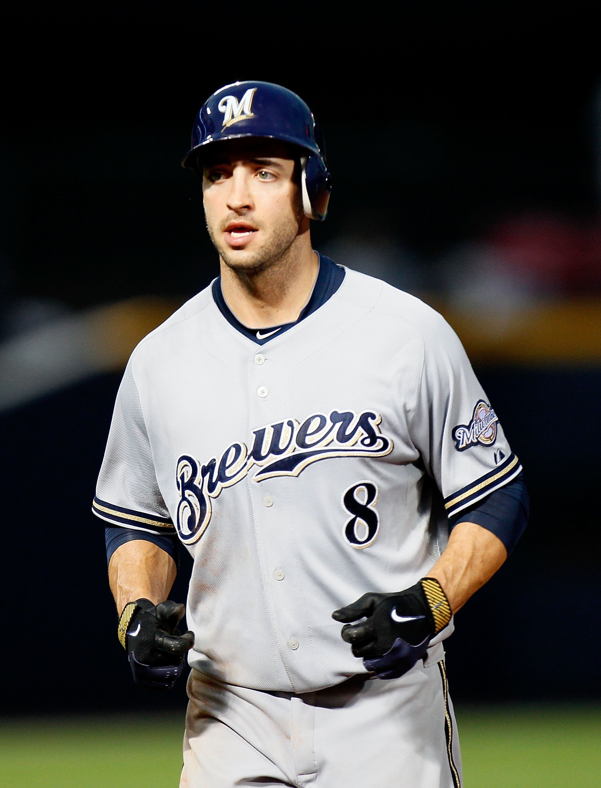 ATLANTA - JULY 15:  Ryan Braun #8 of the Milwaukee Brewers against the Atlanta Braves at Turner Field on July 15, 2010 in Atlanta, Georgia.  (Photo by Kevin C. Cox/Getty Images)