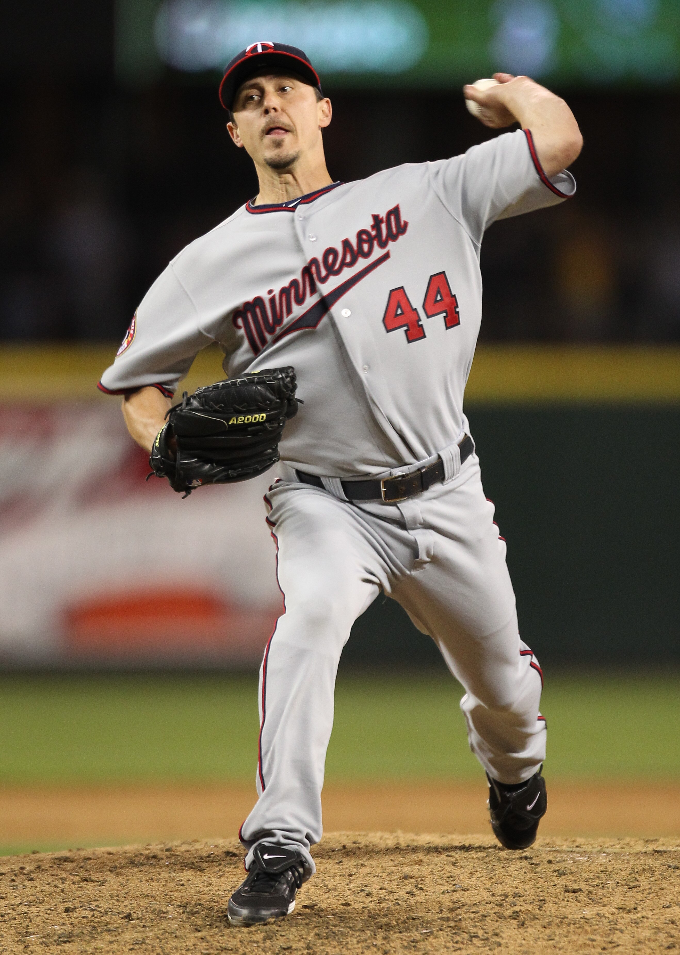 SEATTLE - AUGUST 27:  Relief pitcher Randy Flores #44 of the Minnesota Twins pitches against the Seattle Mariners at Safeco Field on August 27, 2010 in Seattle, Washington. The Twins won 6-3. (Photo by Otto Greule Jr/Getty Images)