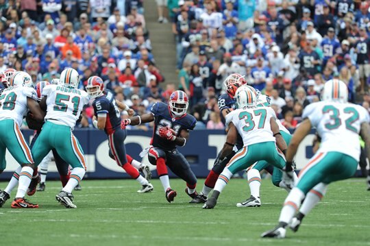C.J. Spiller has a lane to run against the Dolphins C.J. Spiller has a lane to run against the Dolphins