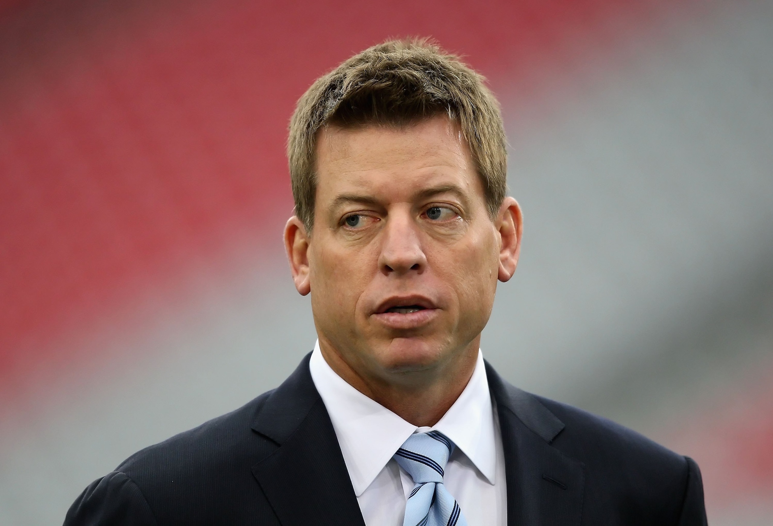 GLENDALE, AZ - JANUARY 10:  Troy Aikman attends the 2010 NFC wild-card playoff game between the Green Bay Packers the Arizona Cardinals at the Universtity of Phoenix Stadium on January 10, 2010 in Glendale, Arizona.  The Cardinals defeated the Packers  51