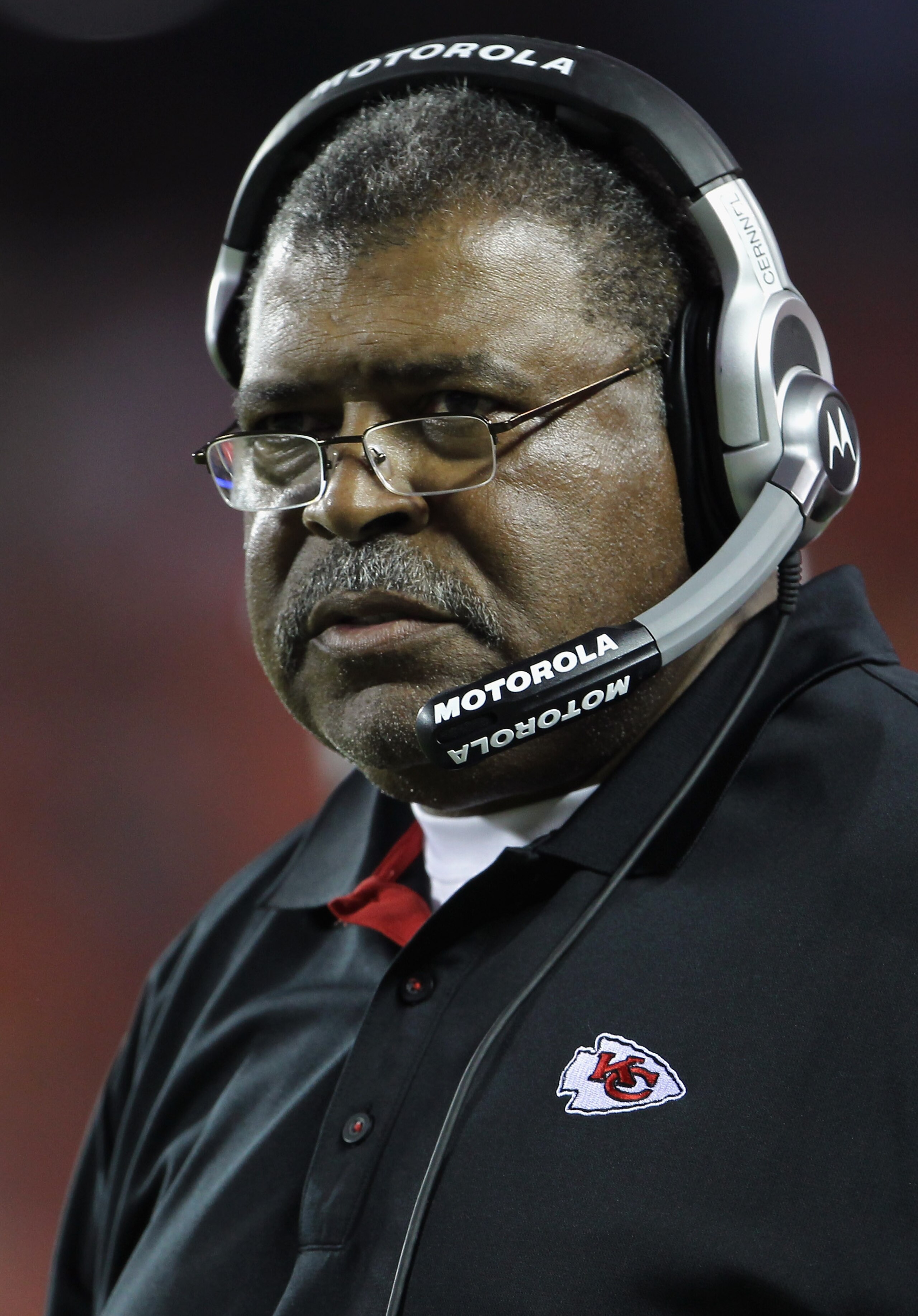 KANSAS CITY, MO - SEPTEMBER 02:  Defensive Coordinator Romeo Crennel of the Kansas City Chiefs looks on from the sidelines during the game against the Green Bay Packers on September 2, 2010 at Arrowhead Stadium in Kansas City, Missouri.  (Photo by Jamie S