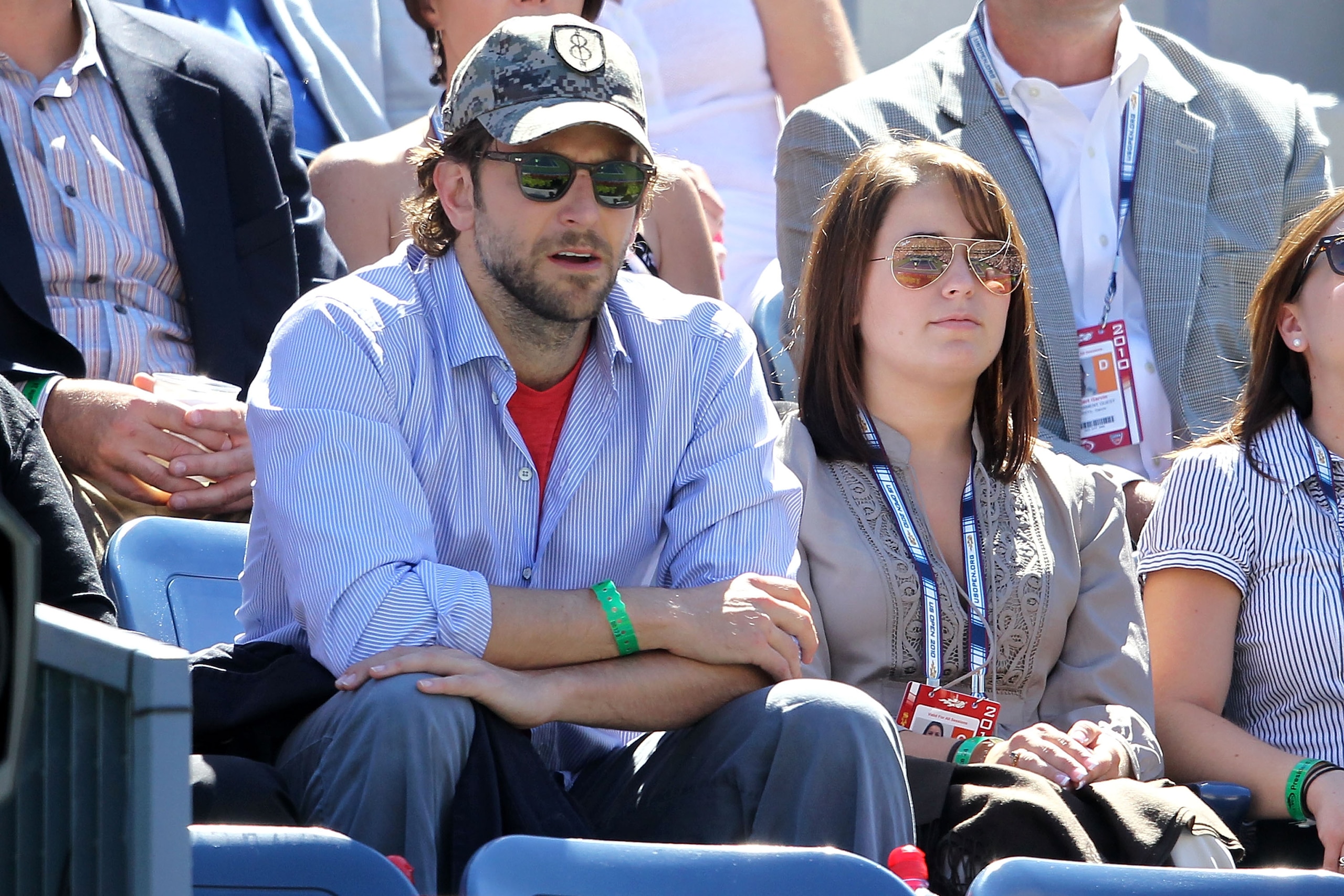 NEW YORK - SEPTEMBER 11: Actor Bradley Cooper attends the men's singles semifinal match between Rafael Nadal of Spain and Mikhail Youzhny of Russia during day thirteen of the 2010 U.S. Open at the USTA Billie Jean King National Tennis Center on September NEW YORK - SEPTEMBER 11: Actor Bradley Cooper attends the men's singles semifinal match between Rafael Nadal of Spain and Mikhail Youzhny of Russia during day thirteen of the 2010 U.S. Open at the USTA Billie Jean King National Tennis Center on September