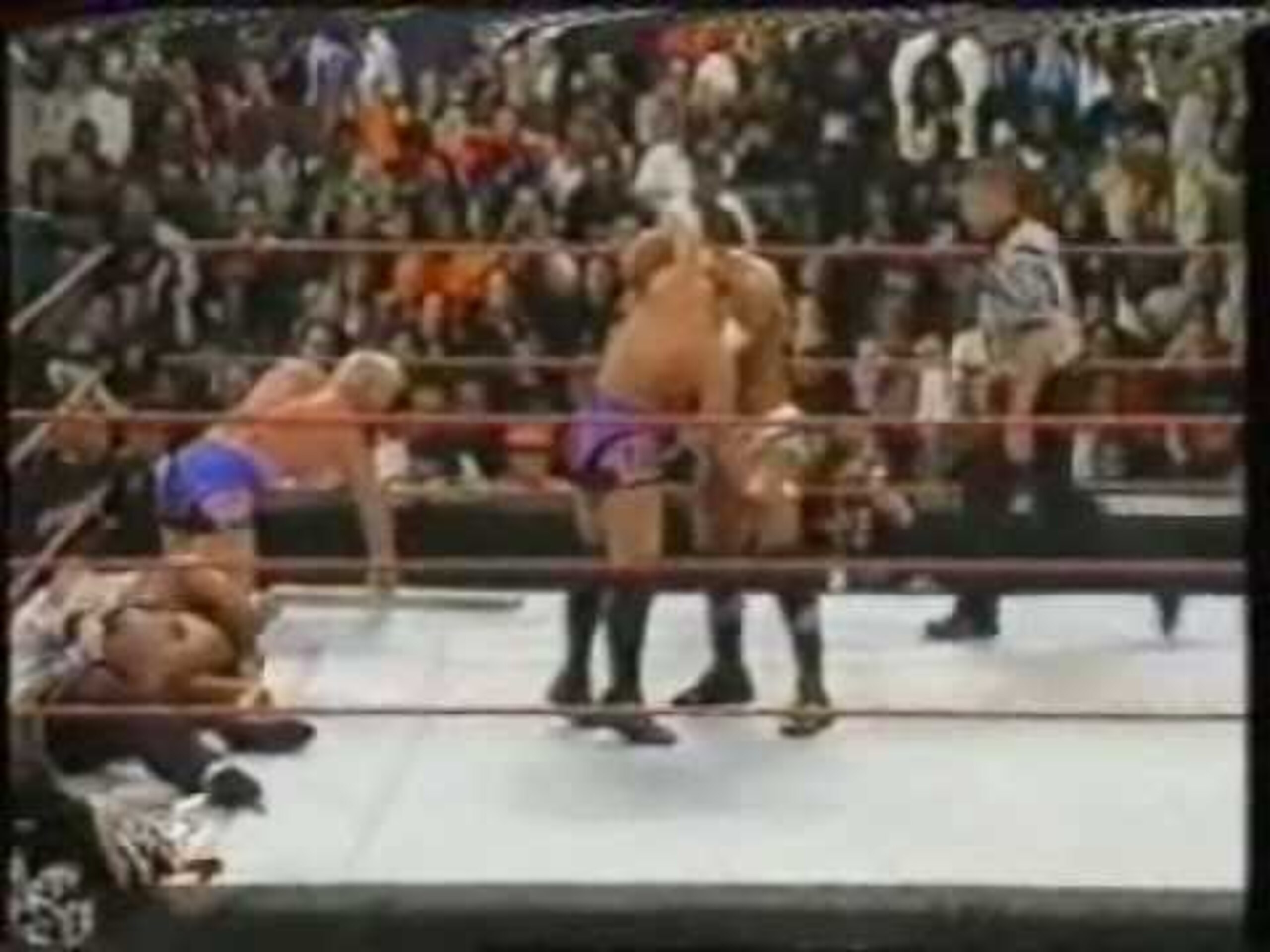 Despite being the smallest man in the match Crash Holly left with his title!