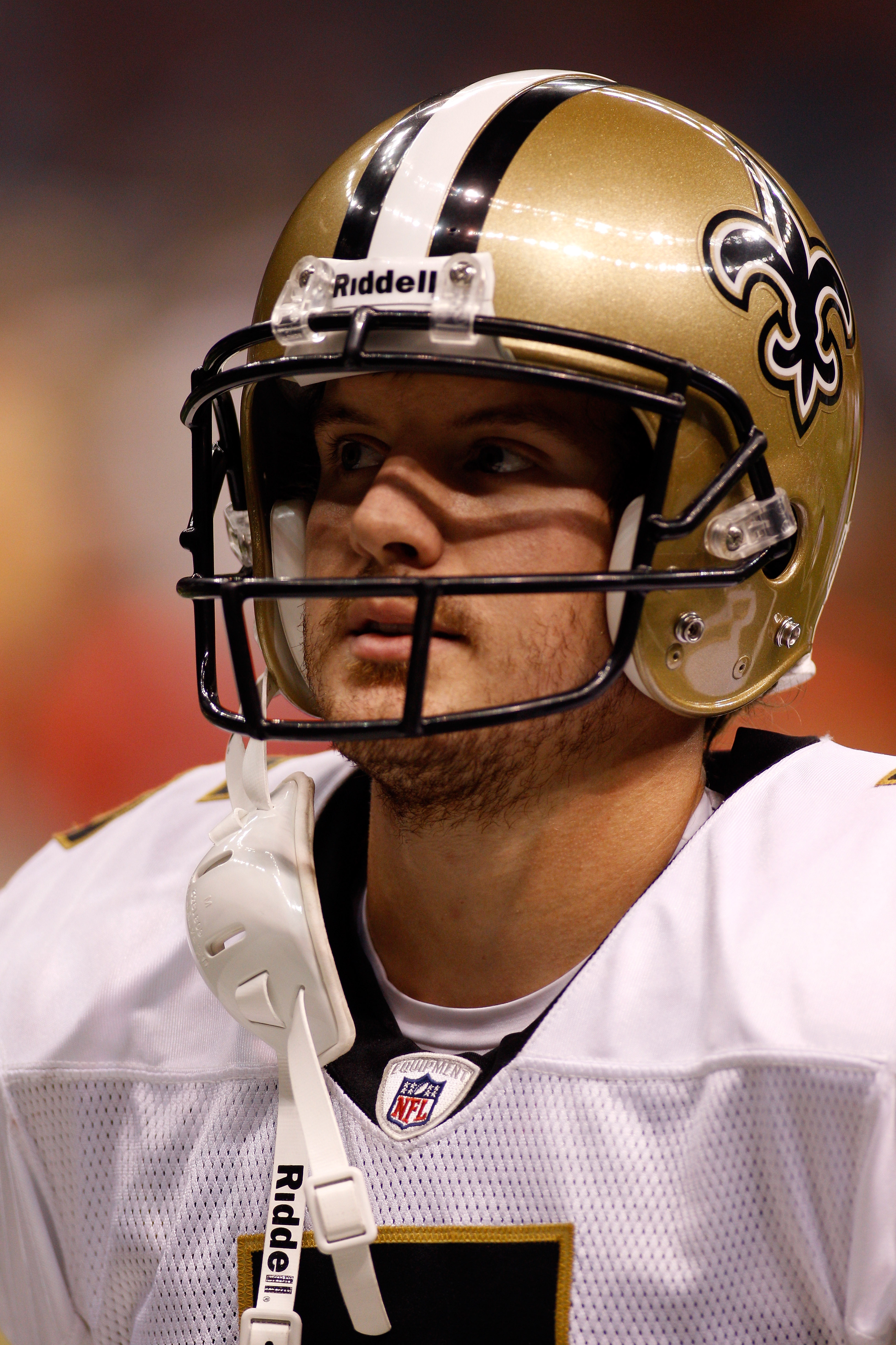 NEW ORLEANS - AUGUST 27: Garrett Hartley #5 of the New Orleans Saints walks off the field after playing the San Diego Chargers at the Louisiana Superdome on August 27, 2010 in New Orleans, Louisiana.  (Photo by Chris Graythen/Getty Images)