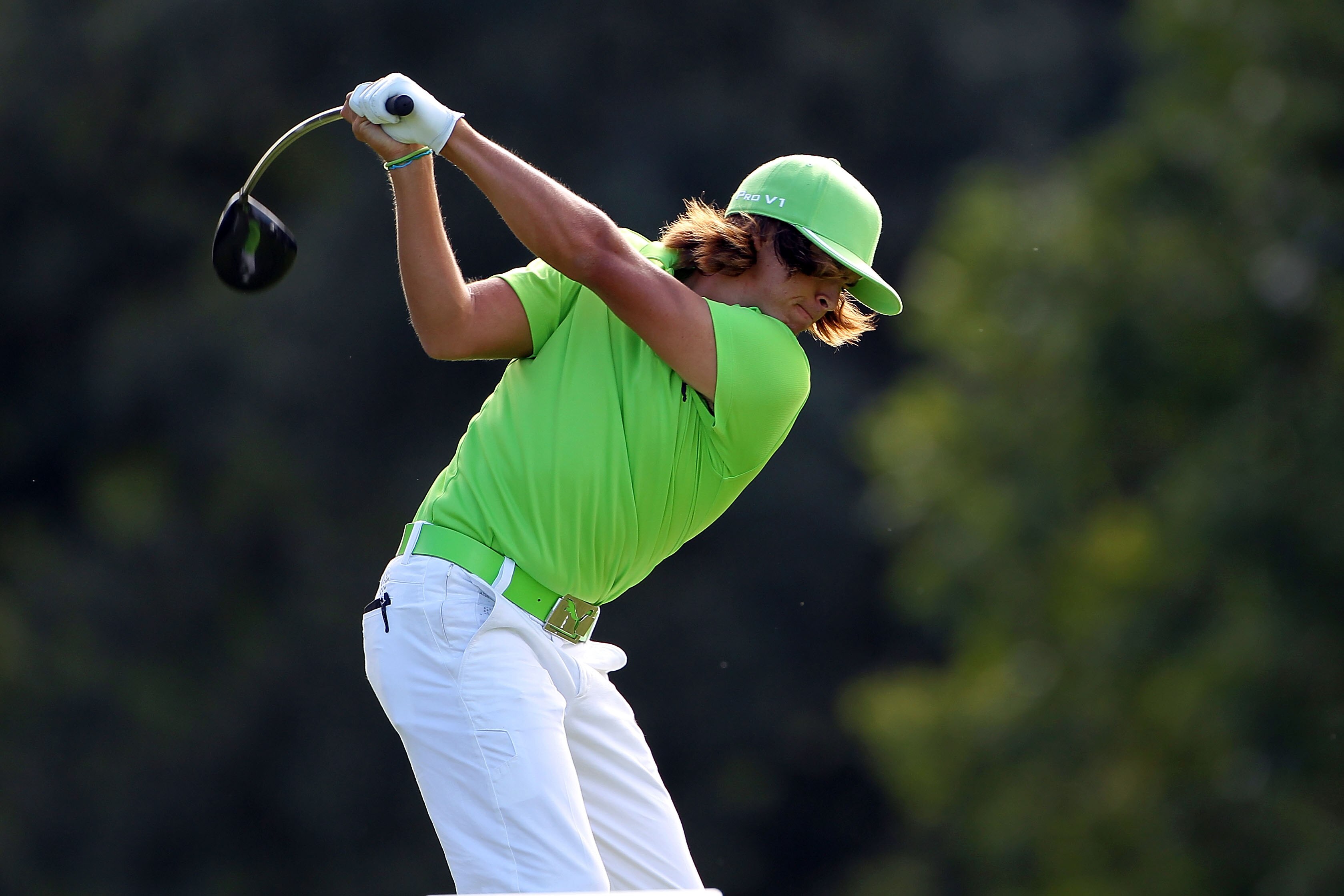 LEMONT, IL - SEPTEMBER 10:  Rickie Fowler hits his tee shot on the ninth hole during the second round of the BMW Championship at Cog Hill Golf & Country Club on September 10, 2010 in Lemont, Illinois.  (Photo by Jamie Squire/Getty Images)