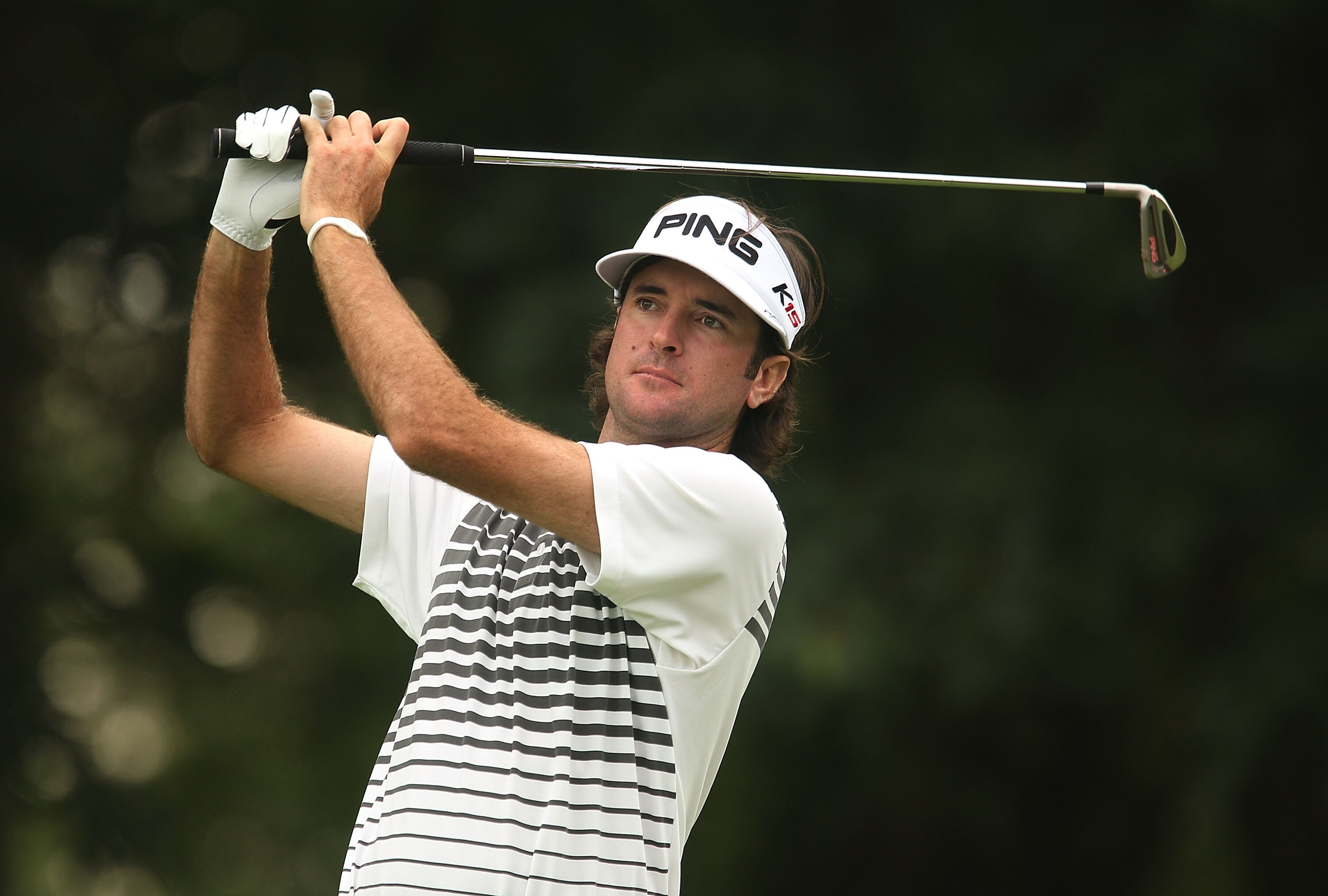 LEMONT, IL - SEPTEMBER 09:  Bubba Watson watches his tee shot on the second hole during the first round of the BMW Championship at Cog Hill Golf & Country Club on September 9, 2010 in Lemont, Illinois.  (Photo by Scott Halleran/Getty Images)
