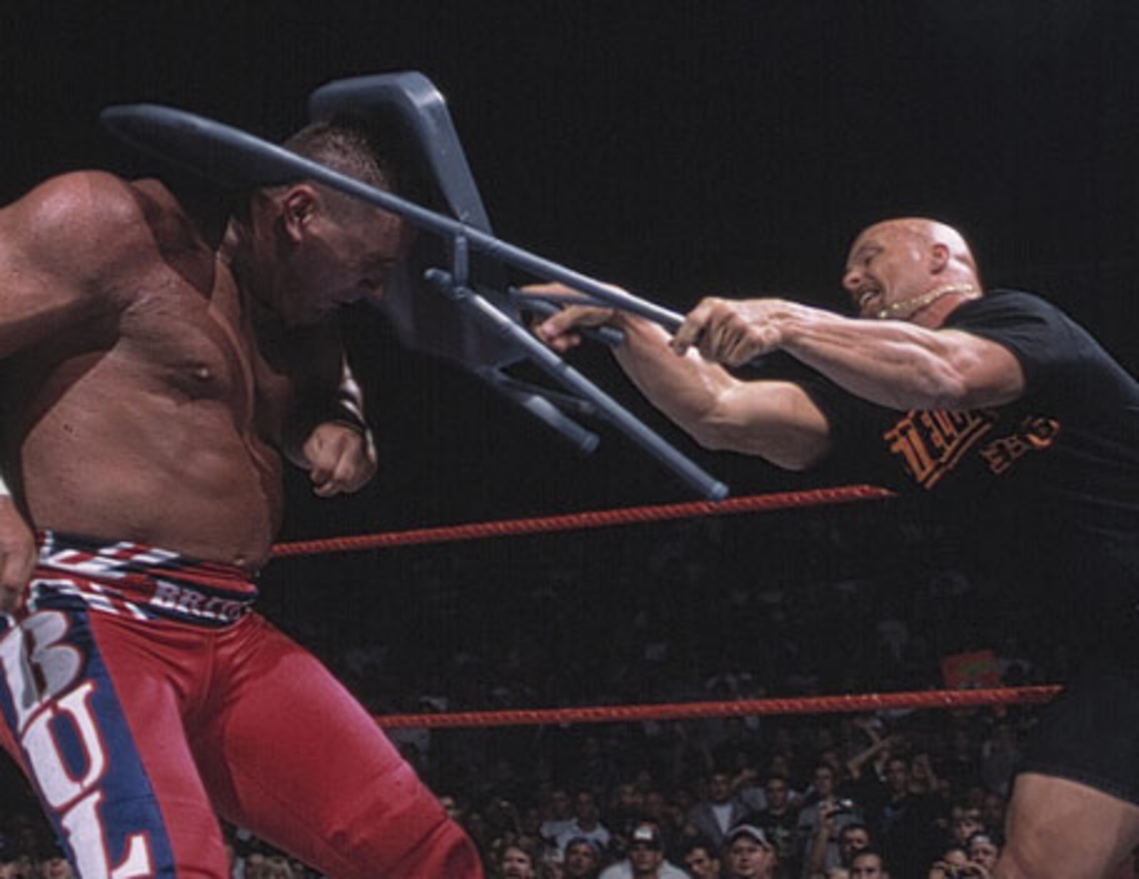 Stone Cold was the outside enforcer for the vacant WWF title match Stone Cold was the outside enforcer for the vacant WWF title match