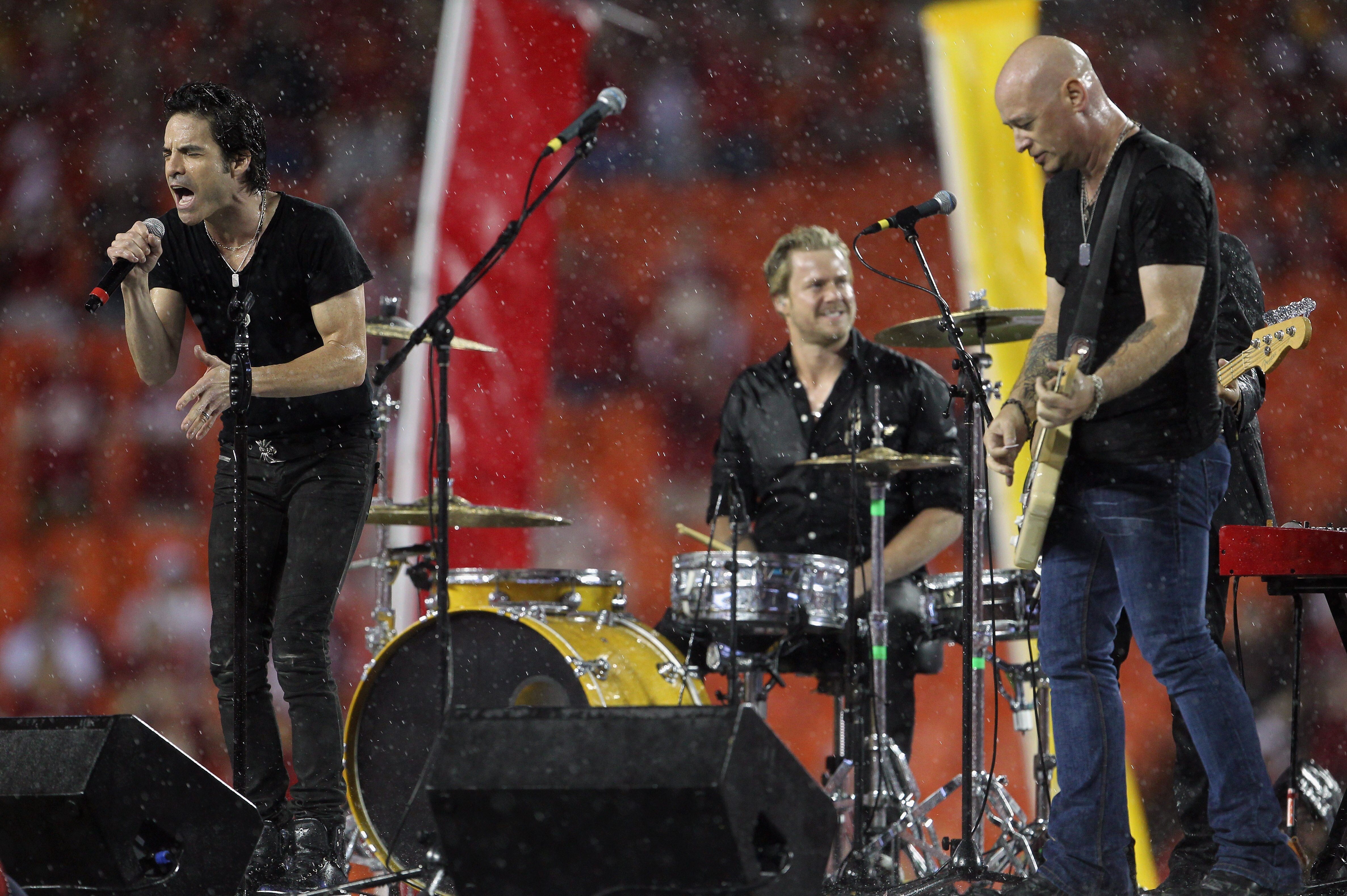 KANSAS CITY, MO - SEPTEMBER 13:  Train performs during halftime of the game between the San Diego Chargers and the Kansas City Chiefs on September 13, 2010 at Arrowhead Stadium in Kansas City, Missouri.  (Photo by Jamie Squire/Getty Images)