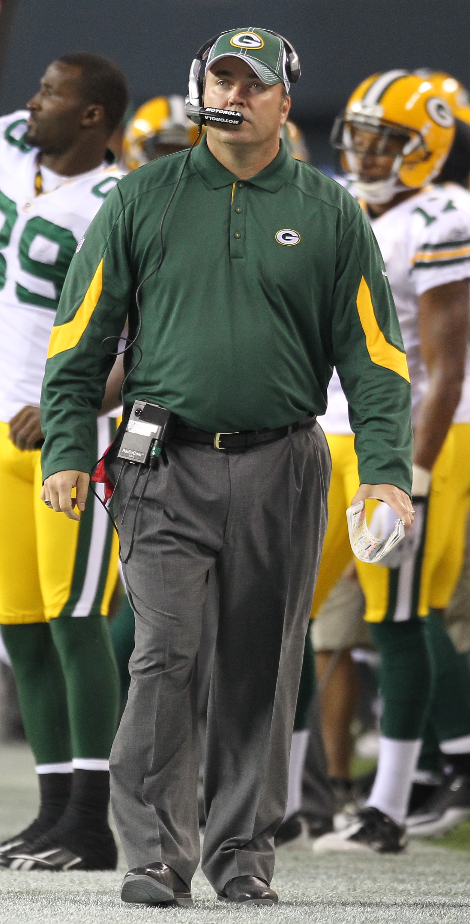 SEATTLE - AUGUST 21: Head coach Mike McCarthy of the Green Bay Packers looks on during the preseason game against the Seattle Seahawks at Qwest Field on August 21, 2010 in Seattle, Washington. (Photo by Otto Greule Jr/Getty Images) SEATTLE - AUGUST 21: Head coach Mike McCarthy of the Green Bay Packers looks on during the preseason game against the Seattle Seahawks at Qwest Field on August 21, 2010 in Seattle, Washington. (Photo by Otto Greule Jr/Getty Images)