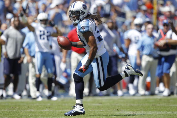 NASHVILLE - SEPTEMBER 12: Michael Griffin #33 of the Tennessee Titans runs with a fumble against the Oakland Raiders during the NFL season opener at LP Field on September 12, 2010 in Nashville, Tennessee. The Titans defeated the Raiders 38-13. (Photo by J