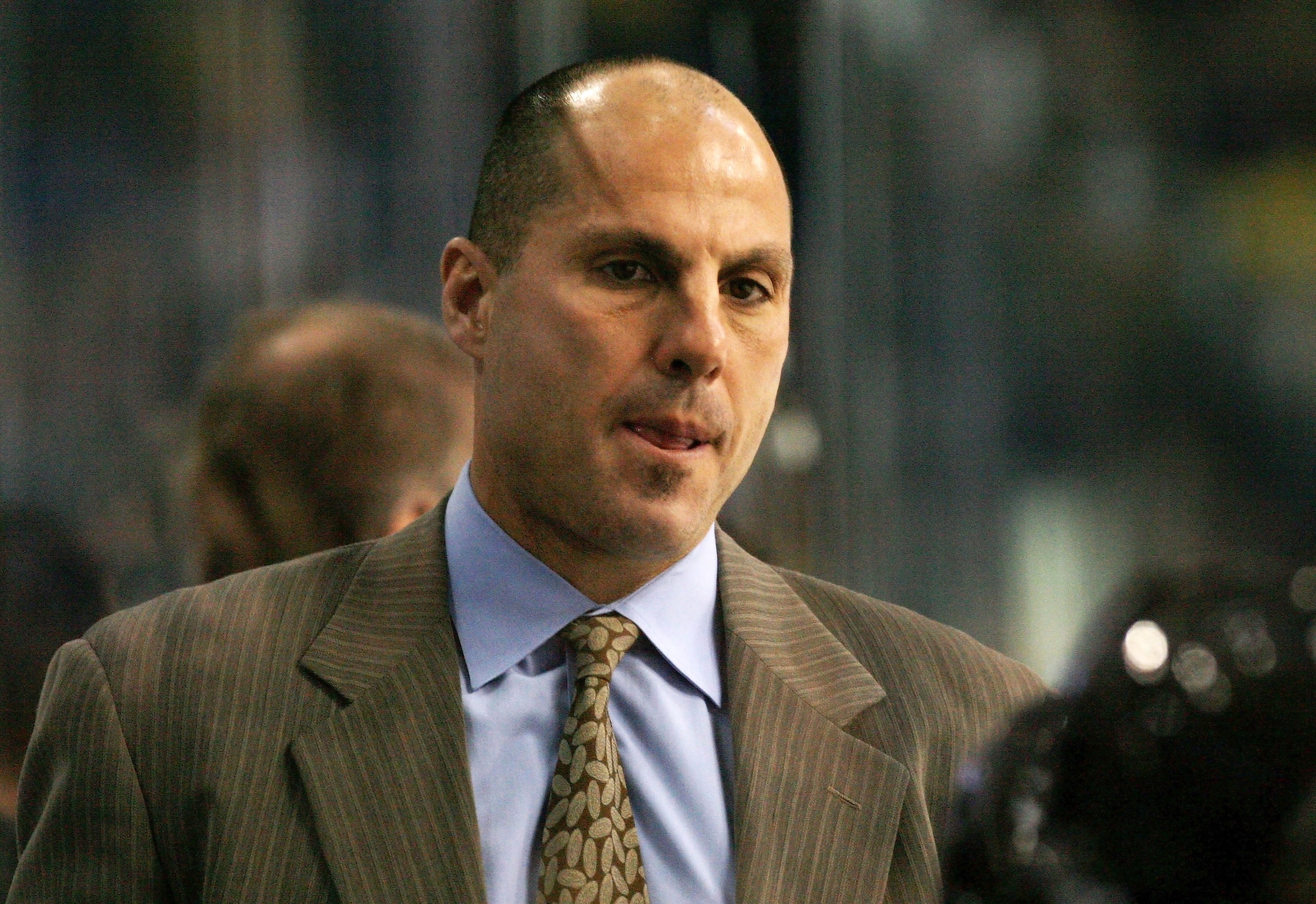 TAMPA, FL - NOVEMBER 21:  Head coach Rick Tocchet of the Tampa Bay Lightning watches his team take on the Nashville Predators at the St. Pete Times Forum on November 21, 2008 in Tampa, Florida.   (Photo by Doug Benc/Getty Images)