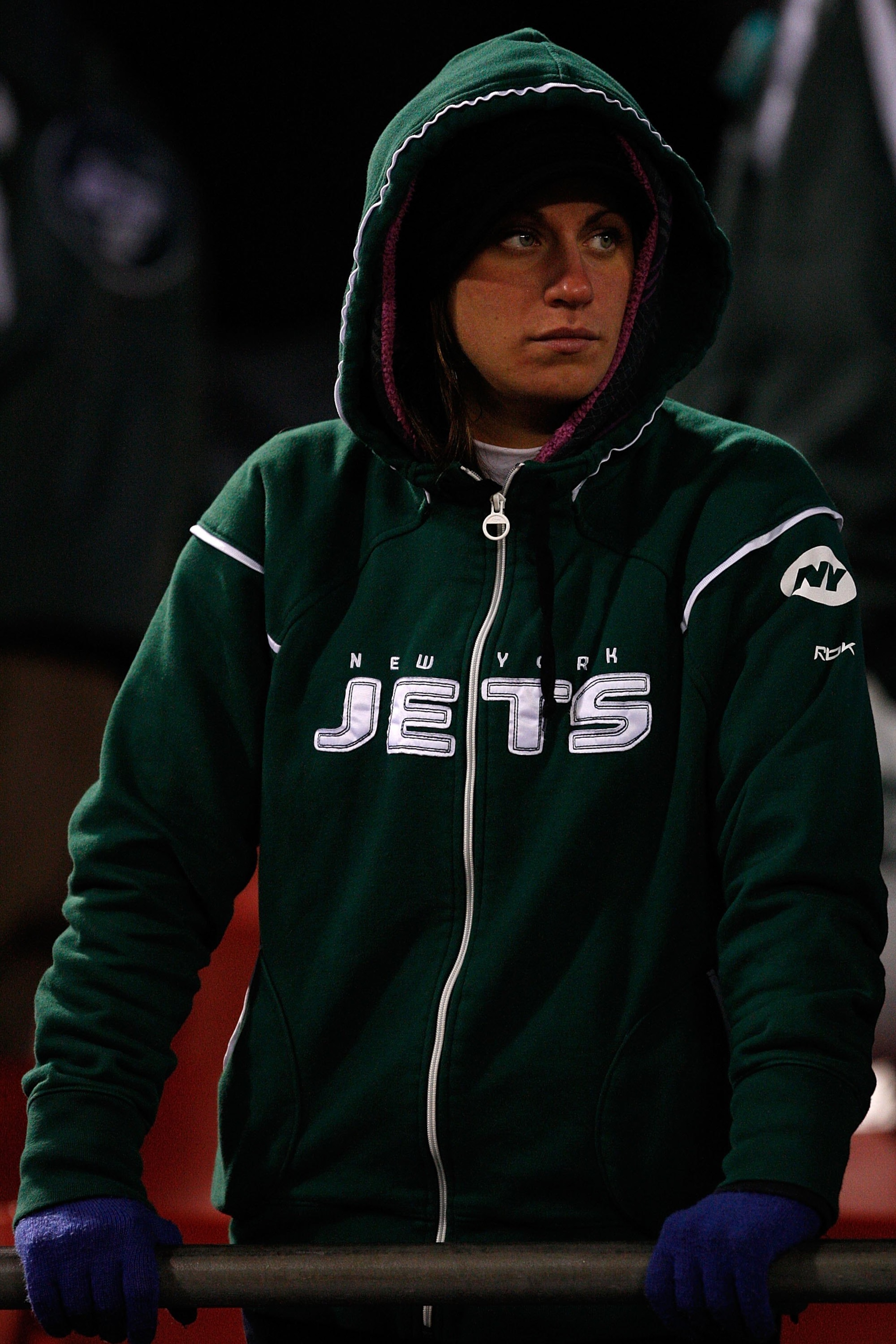 EAST RUTHERFORD, NJ - OCTOBER 18:  A New York Jets fan stands dejected after the game following the game winning field goal by Rian Lindell #9 of the Buffalo Bills on October 18, 2009 at Giants Stadium in East Rutherford, New Jersey. The Bills defeated th