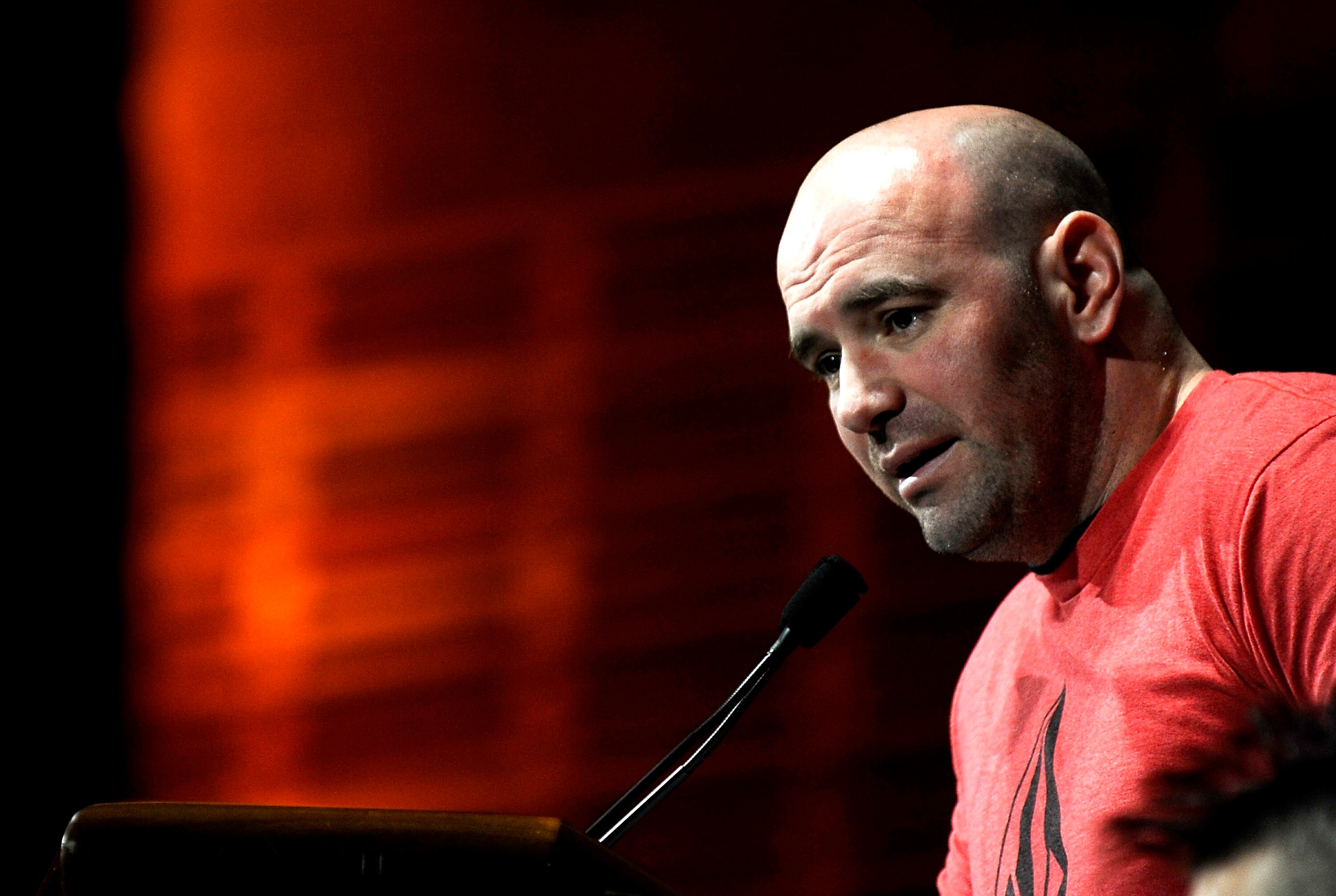 NEW YORK - MARCH 24:  Dana White, president of the UFC, speaks at a press conference for UFC 111 at Radio City Music Hall on March 24, 2010 in New York City.  (Photo by Jeff Zelevansky/Getty Images)