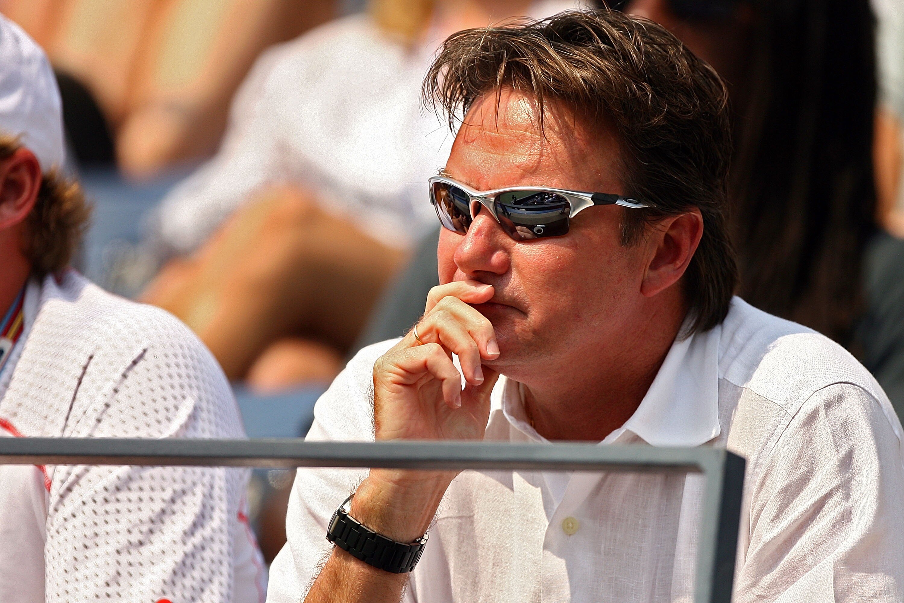 NEW YORK - AUGUST 30:  Andy Roddick's coach Jimmy Connors watches as he takes on Jose Acasuso of Argentina during day four of the 2007 U.S. Open at the Billie Jean King National Tennis Center on August 30, 2007 in the Flushing neighborhood of the Queens b