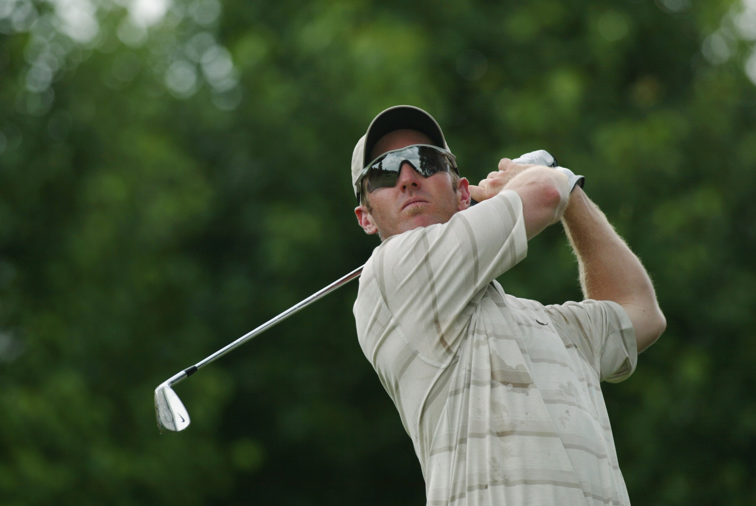 IRVING, TEXAS - MAY 11:  Daivd Duval tees off the 5th hole during the third round of the Verizon Byron Nelson Classic at the TPC at Las Colinas at Cottonwood Valley CC in Irving, Texas on May 11, 2002.  (Photo By Donald Miralle/Getty Images)