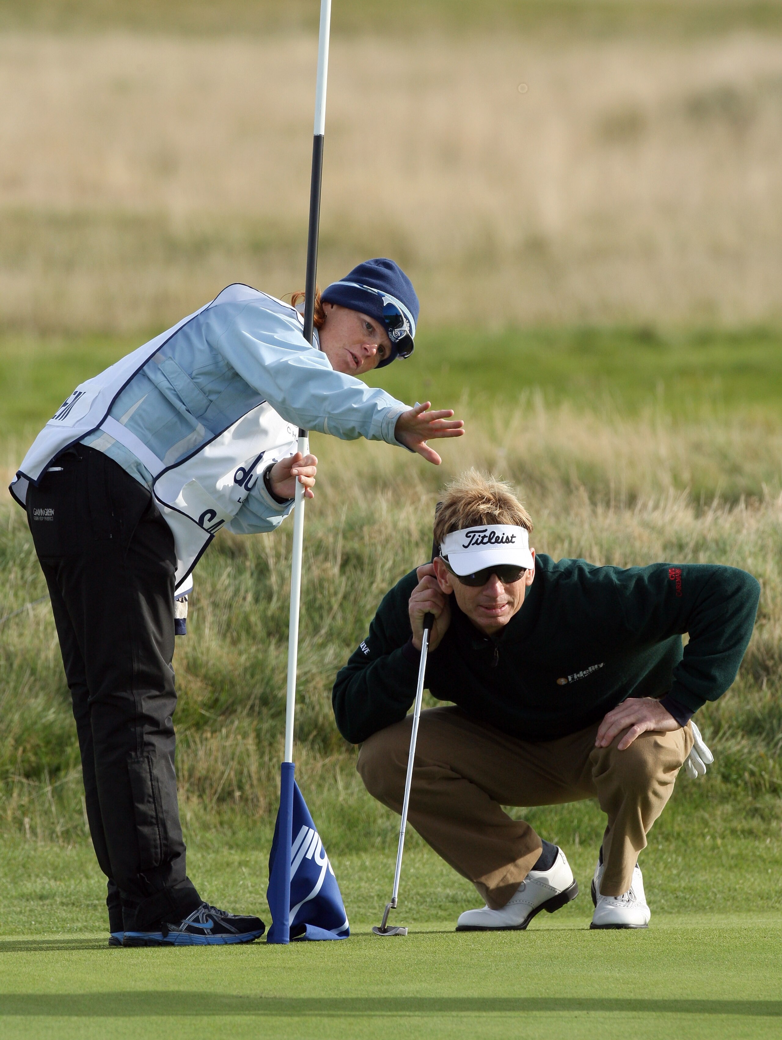 CARNOUSTIE, SCOTLAND - OCTOBER 01:  Brad Faxon of the USA lines up his putt on the 14th green during the first round of The Alfred Dunhill Links Championship at Carnoustie Golf Club on October 1, 2009 in Carnoustie, Scotland. (Photo by David Cannon/Getty 