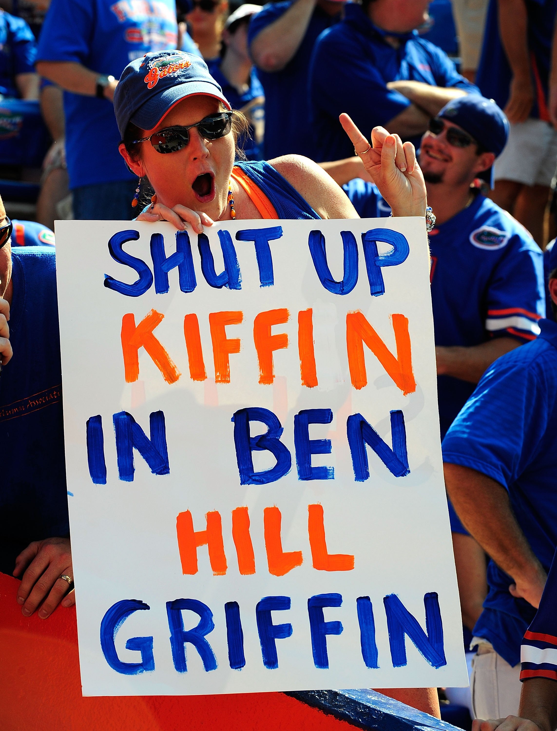 GAINESVILLE, FL - SEPTEMBER 19:  Fans show support for the Florida Gators during the game against the Tennessee Volunteers at Ben Hill Griffin Stadium on September 19, 2009 in Gainesville, Florida.  (Photo by Sam Greenwood/Getty Images)
