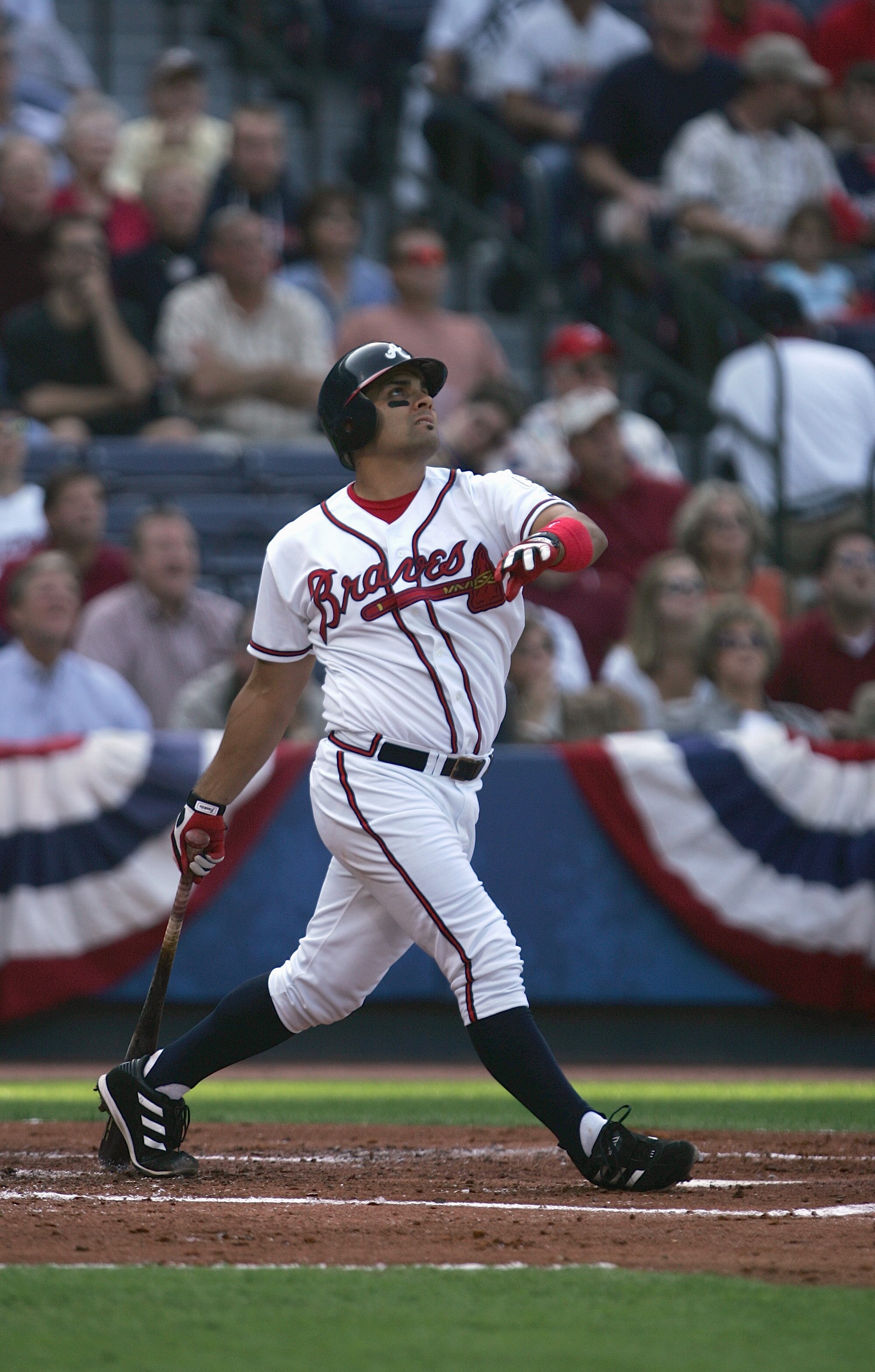ATLANTA - OCTOBER 6:  Johnny Estrada #23 of the Atlanta Braves bats against the Houston Astros during Game one of the 2004 National League Division Series at Turner Field on October 6, 2004 in Atlanta, Georgia.  The Astros defeated the Braves 9-3. (Photo 