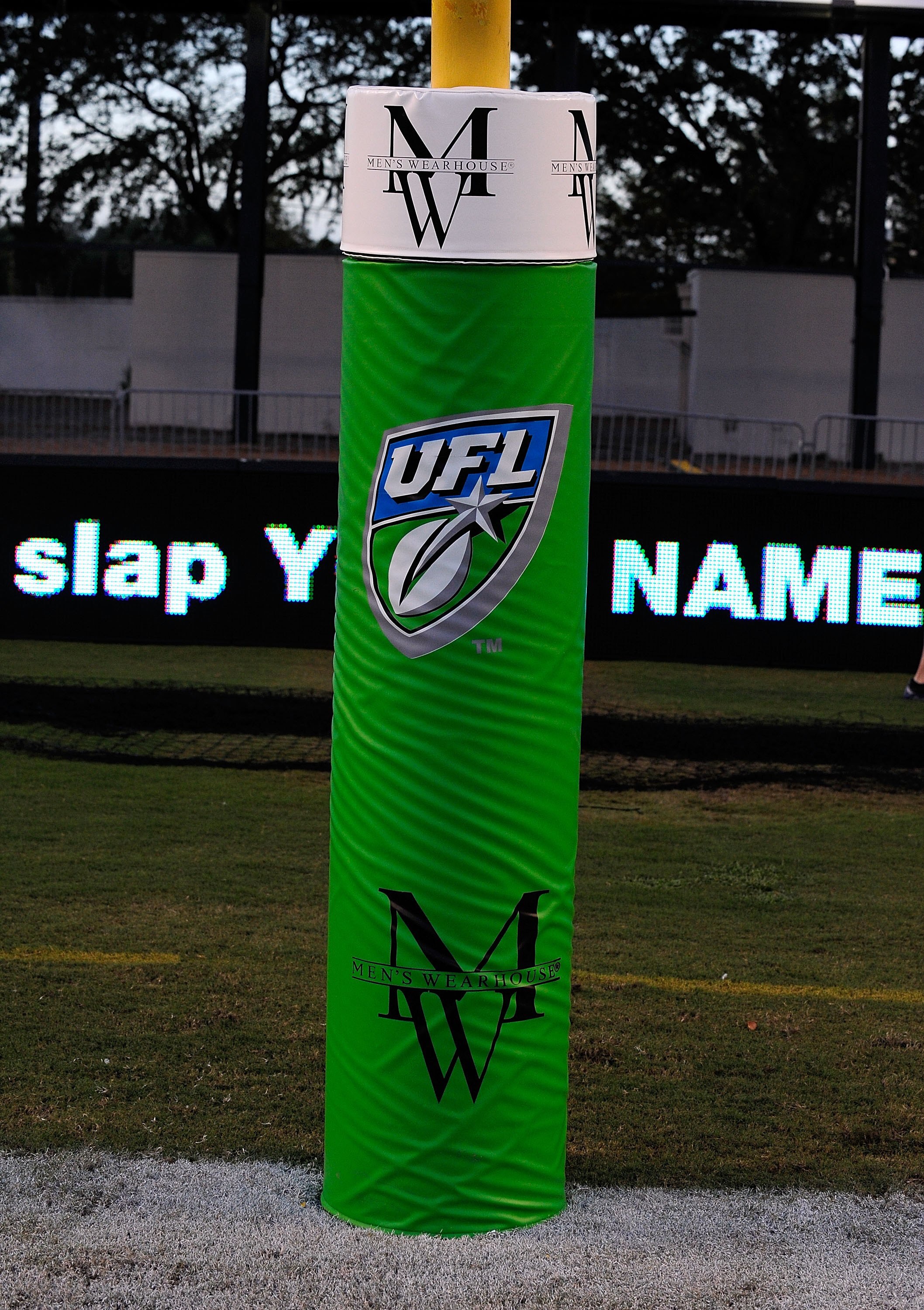 ORLANDO, FL - OCTOBER 22:  UFL signage during the game between the California Redwoods and the Florida Tuskers at the Florida Citrus Bowl on October 22, 2009 in Orlando, Florida.  (Photo by Sam Greenwood/Getty Images)