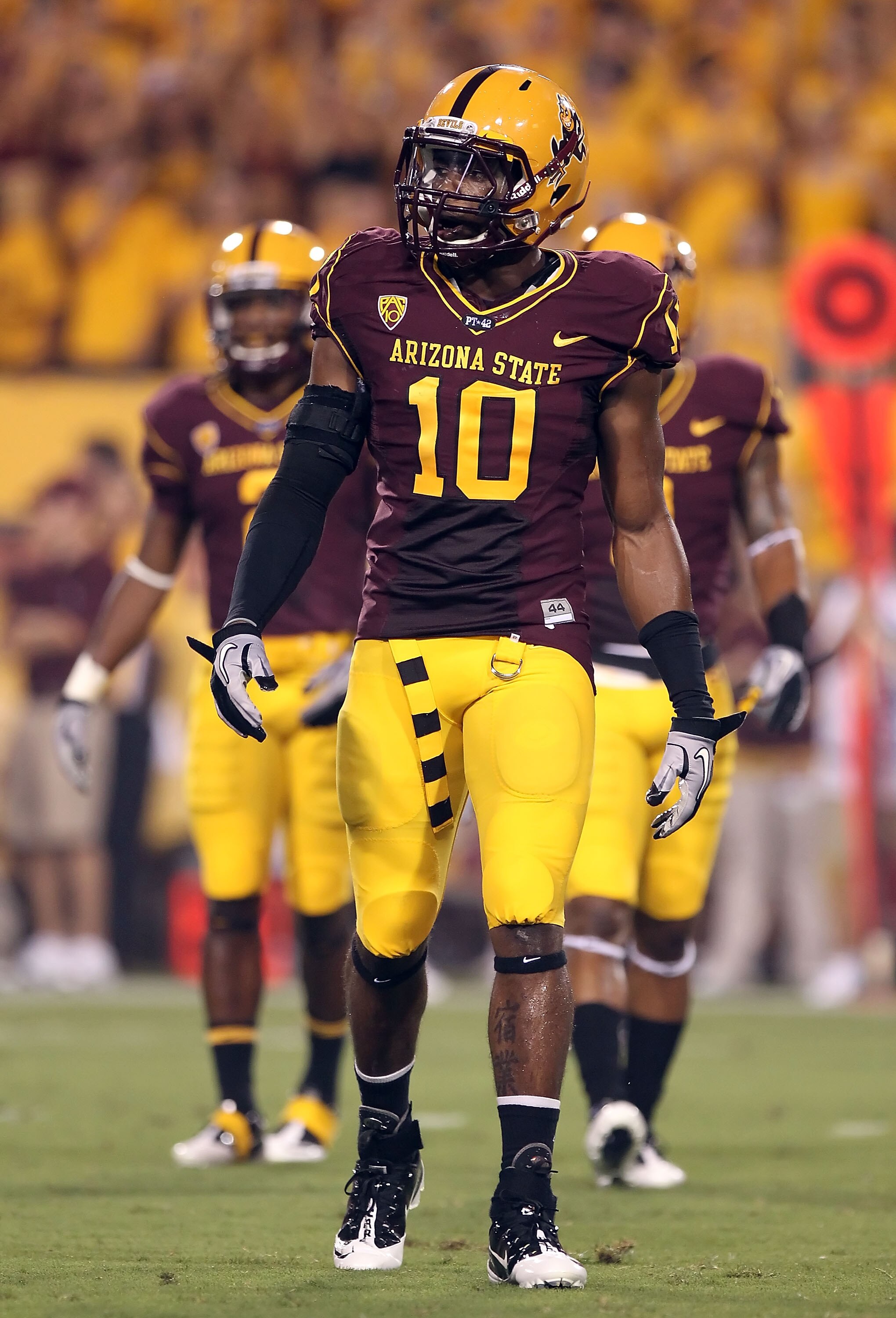 TEMPE, AZ - SEPTEMBER 04:  Safety Keelan Johnson #10 of the Arizona State Sun Devils during the college football game against the Portland State Vikings at Sun Devil Stadium on September 4, 2010 in Tempe, Arizona.  The Sun Devils defeated the Vikings 54-9