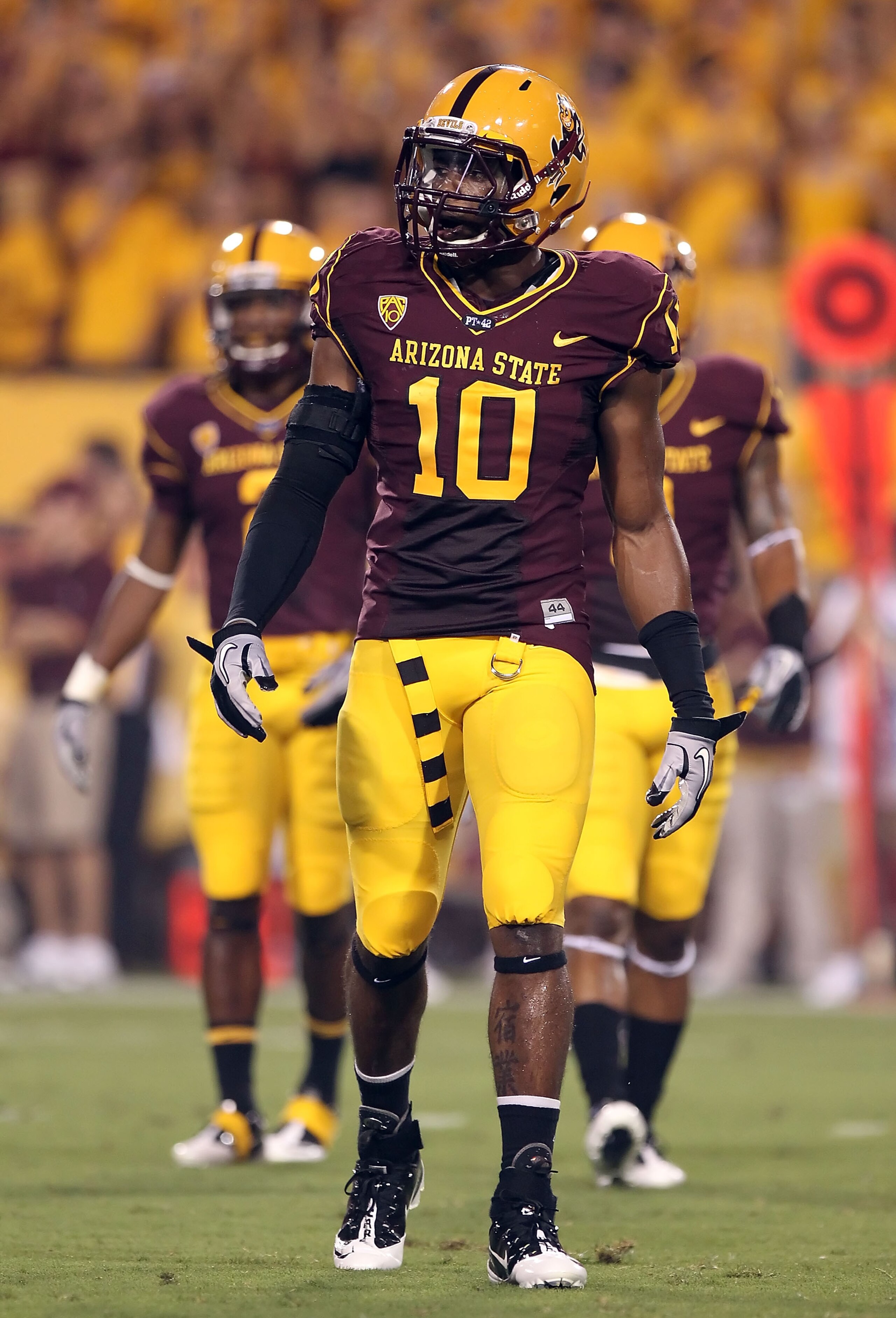 TEMPE, AZ - SEPTEMBER 04:  Safety Keelan Johnson #10 of the Arizona State Sun Devils during the college football game against the Portland State Vikings at Sun Devil Stadium on September 4, 2010 in Tempe, Arizona.  The Sun Devils defeated the Vikings 54-9