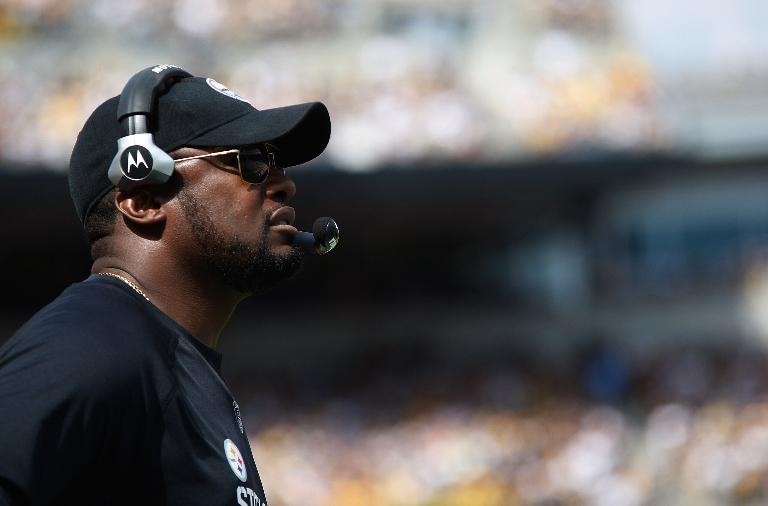 PITTSBURGH - SEPTEMBER 12:  Head coach Mike Tomlin of the Pittsburgh Steelers watches his team play against the Atlanta Falcons during the NFL season opener game on September 12, 2010 at Heinz Field in Pittsburgh, Pennsylvania.  (Photo by Jared Wickerham/