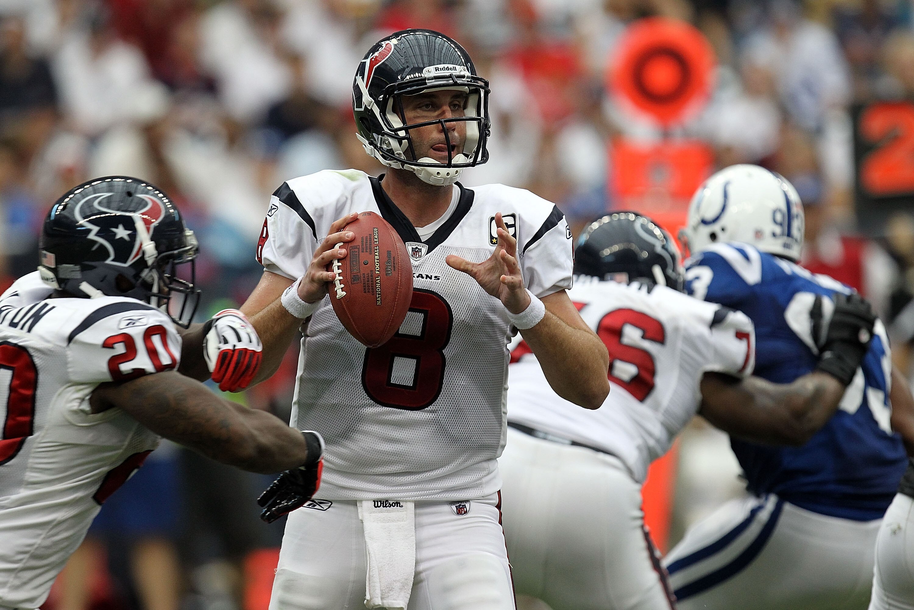 HOUSTON - SEPTEMBER 12:  Quarterback Matt Schaub #8 at Reliant Stadium on September 12, 2010 in Houston, Texas.  (Photo by Ronald Martinez/Getty Images)