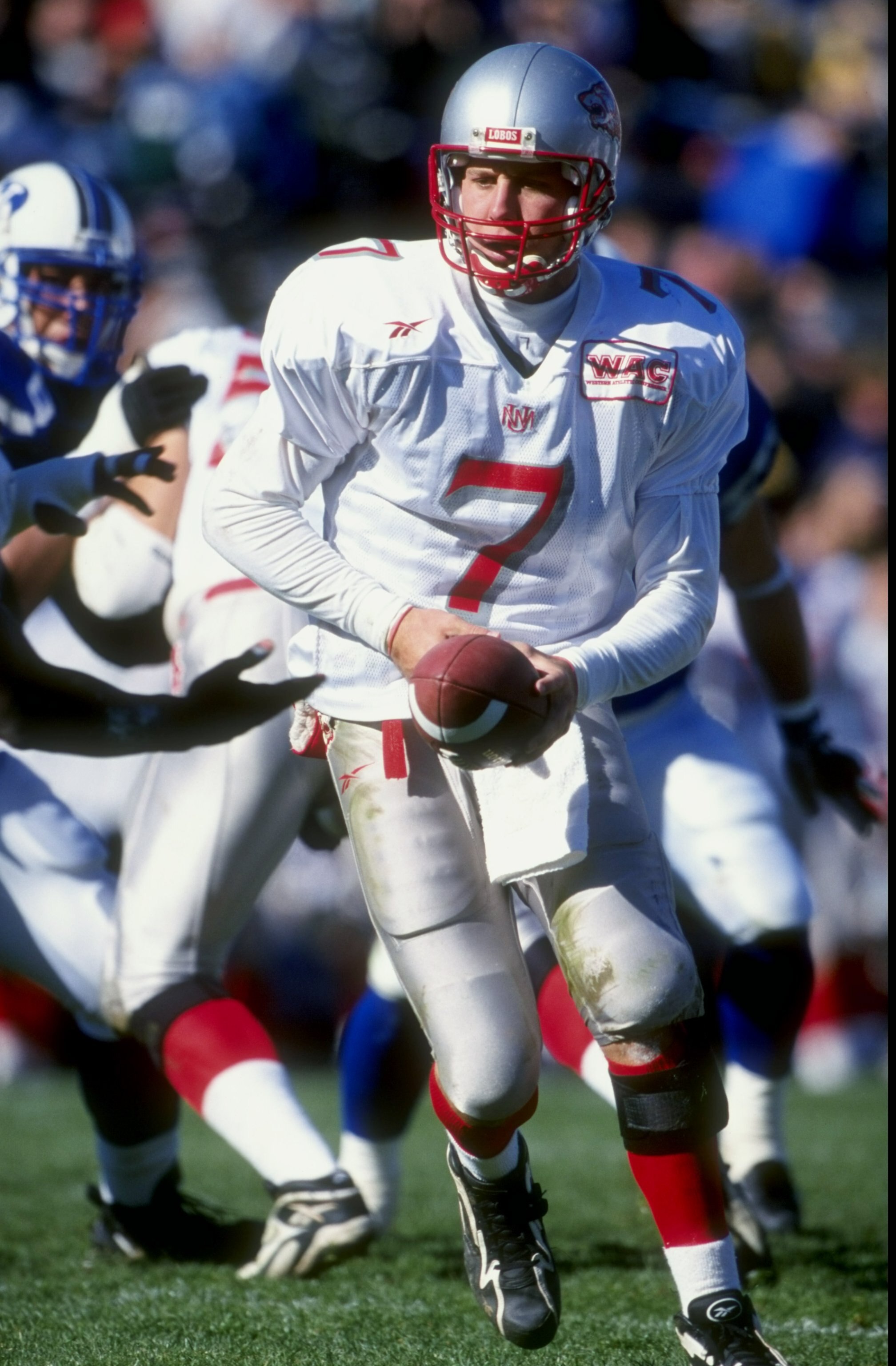 7 Nov 1998:  Quarterback Graham Leigh #7 of the New Mexico Lobos in action during the game against the BYU Cougars at the Cougar Stadium in Provo, Utah. The Cougars defeated the Lobos 46-21. Mandatory Credit: Tom Hauck  /Allsport