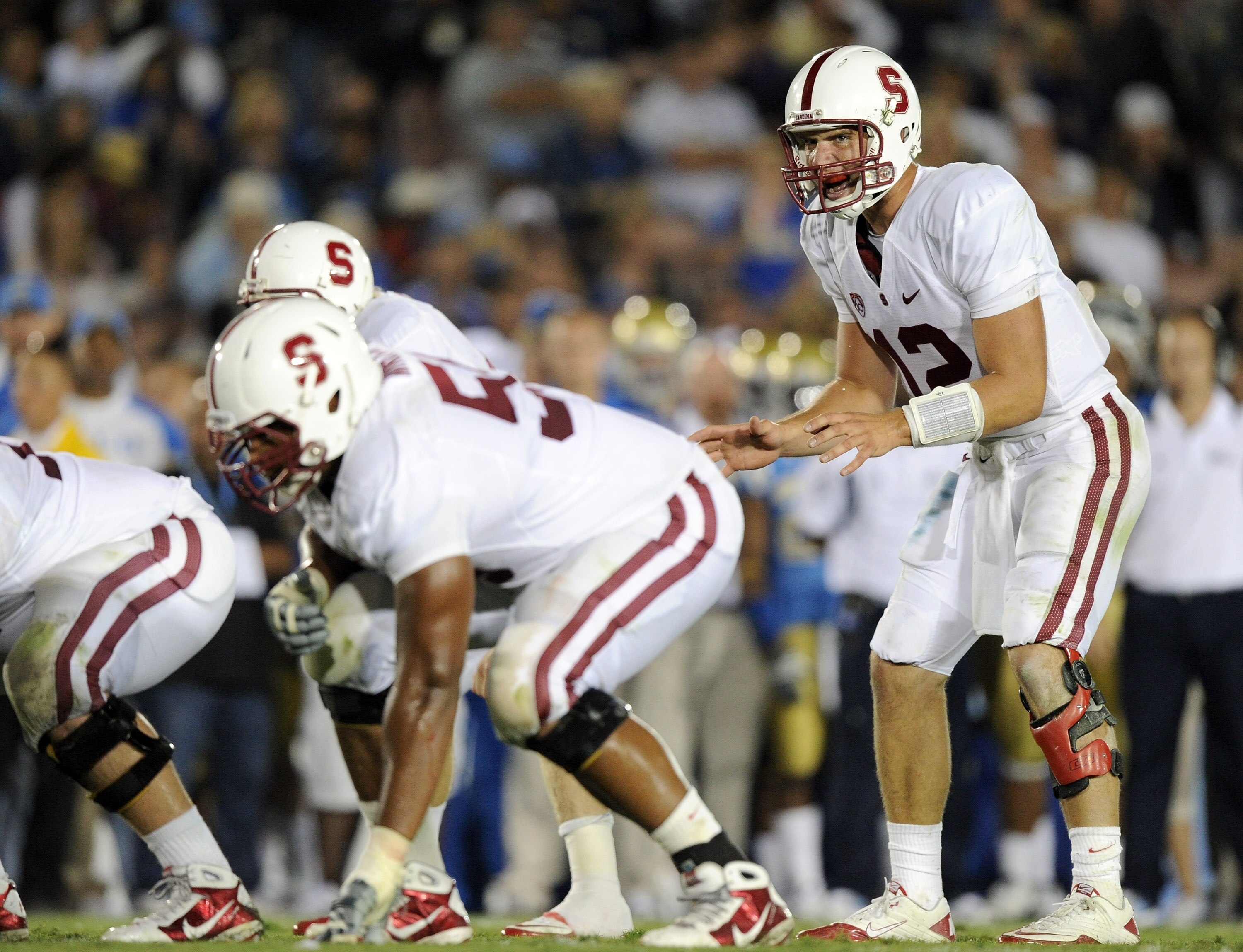 PASADENA, CA - SEPTEMBER 11:  Andrew Luck #12 of Stanford prepares a play against UCLA during the first quarter at the Rose Bowl on September 11, 2010 in Pasadena, California.  (Photo by Harry How/Getty Images)