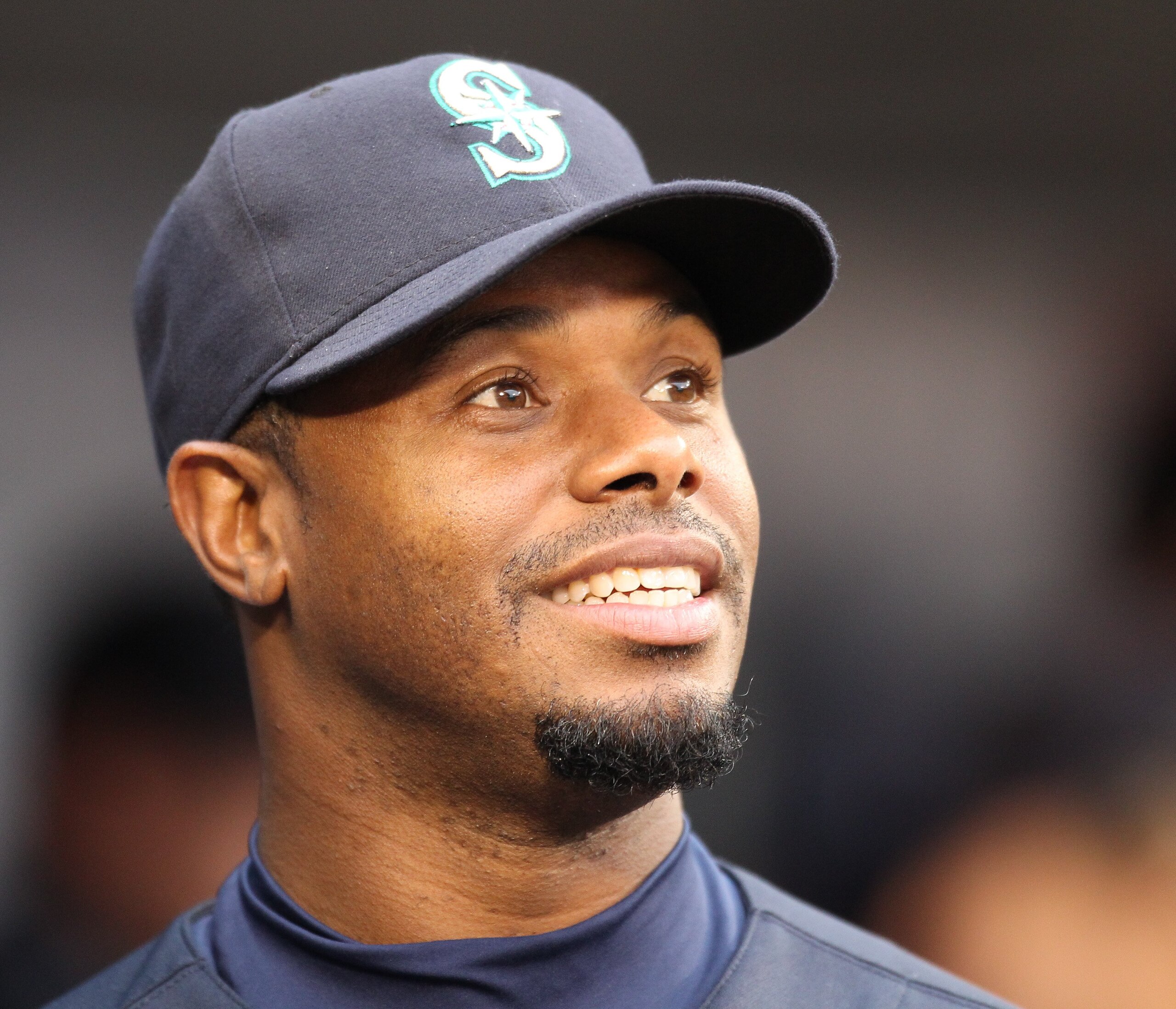 SEATTLE - APRIL 30:  Ken Griffey Jr. #24 of the Seattle Mariners smiles in the dugout prior to the game against the Texas Rangers at Safeco Field on April 30, 2010 in Seattle, Washington. (Photo by Otto Greule Jr/Getty Images)