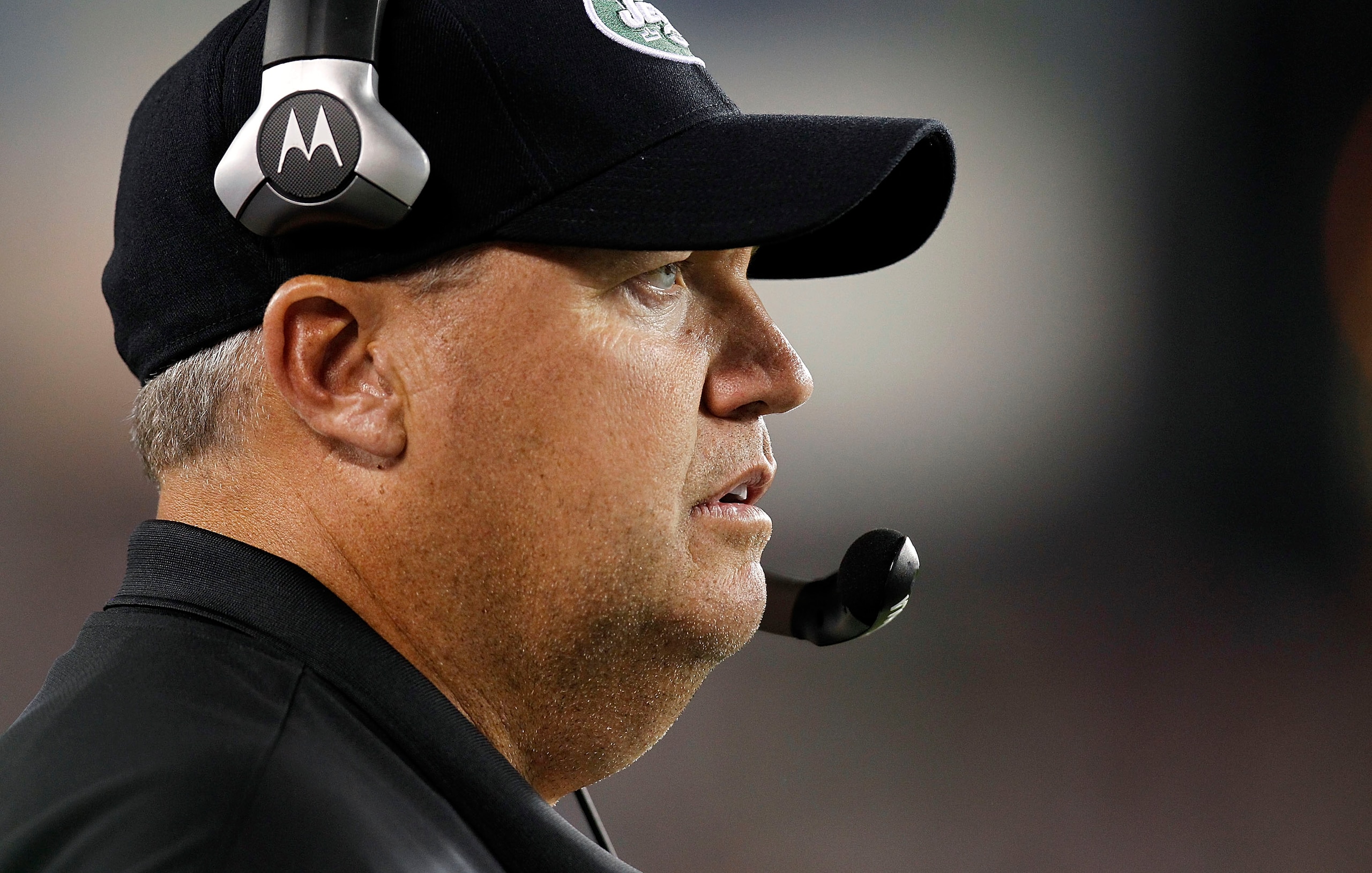 PHILADELPHIA - SEPTEMBER 02:  Head coach Rex Ryan of the New York Jets stands on the sidelines during a preseason game against the Philadelphia Eagles at Lincoln Financial Field on September 2, 2010 in Philadelphia, Pennsylvania.  (Photo by Jeff Zelevansk