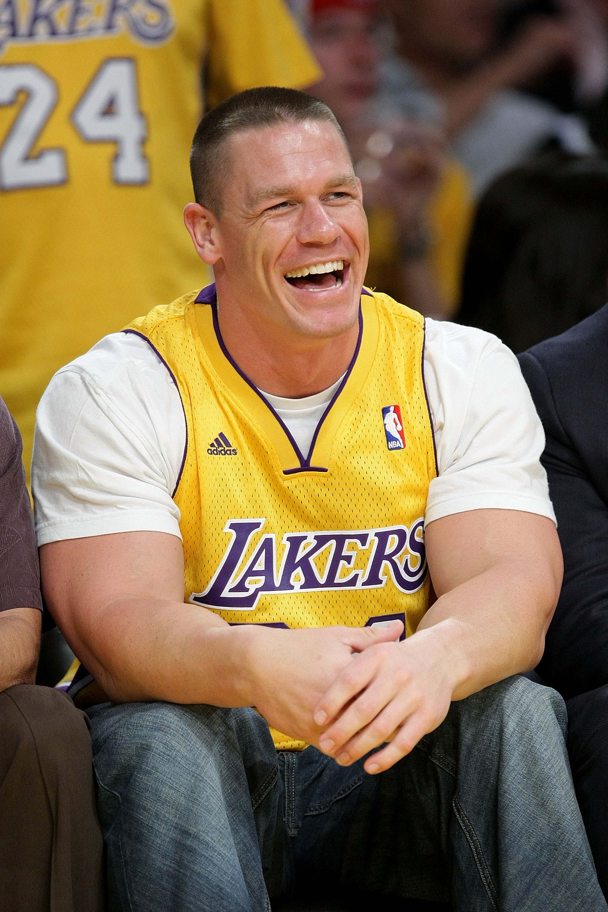 LOS ANGELES, CA - MAY 21:  John Cena attends Game Two of the Western Conference Finals during the 2009 NBA Playoffs between the Los Angeles Lakers and the Denver Nuggets at Staples Center on May 21, 2009 in Los Angeles, California.  (Photo by Noel Vasquez
