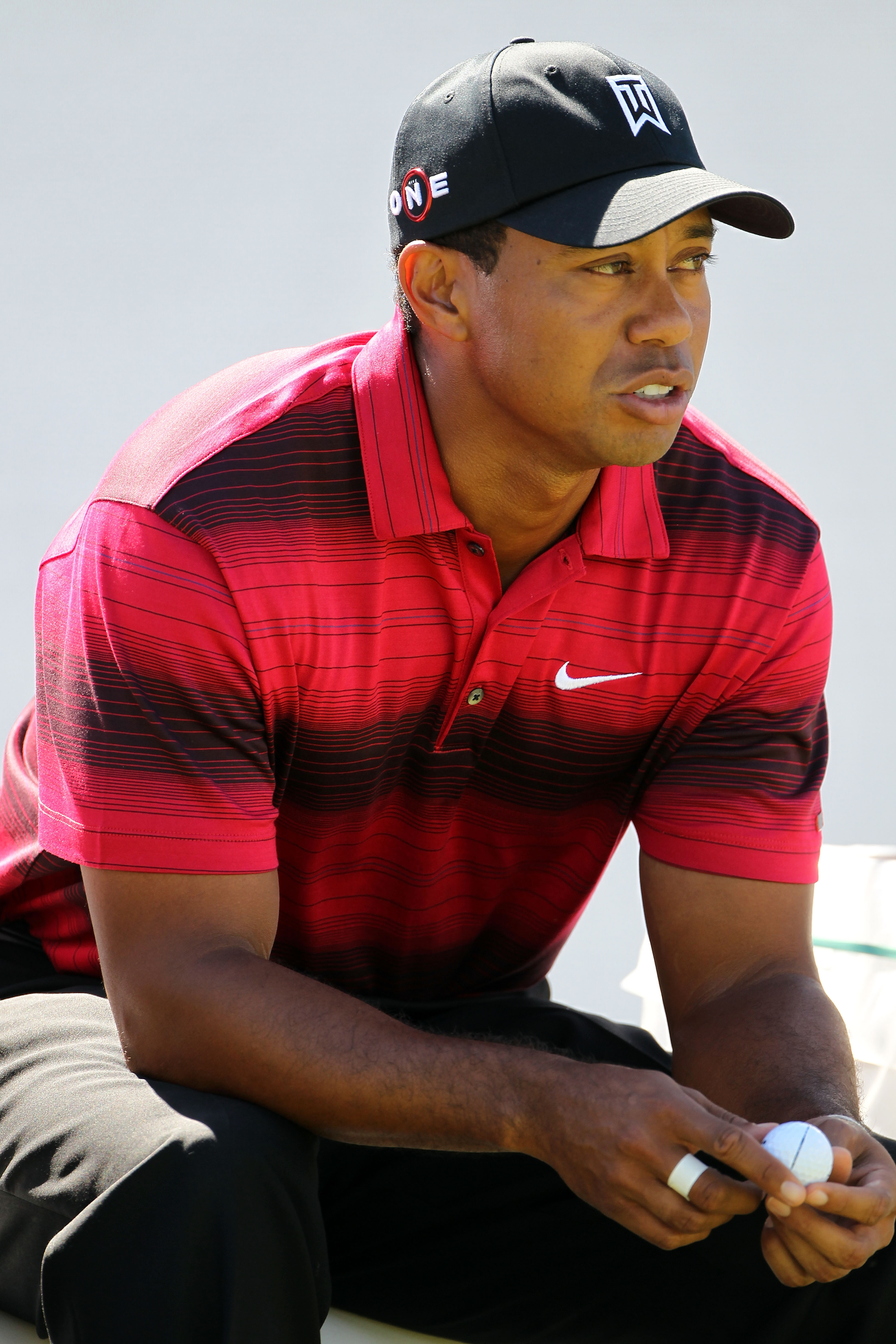 LEMONT, IL - SEPTEMBER 12:  Tiger Woods sits at the 12th tee during the final round of the BMW Championship at Cog Hill Golf & Country Club on September 12, 2010 in Lemont, Illinois.  (Photo by Jamie Squire/Getty Images)