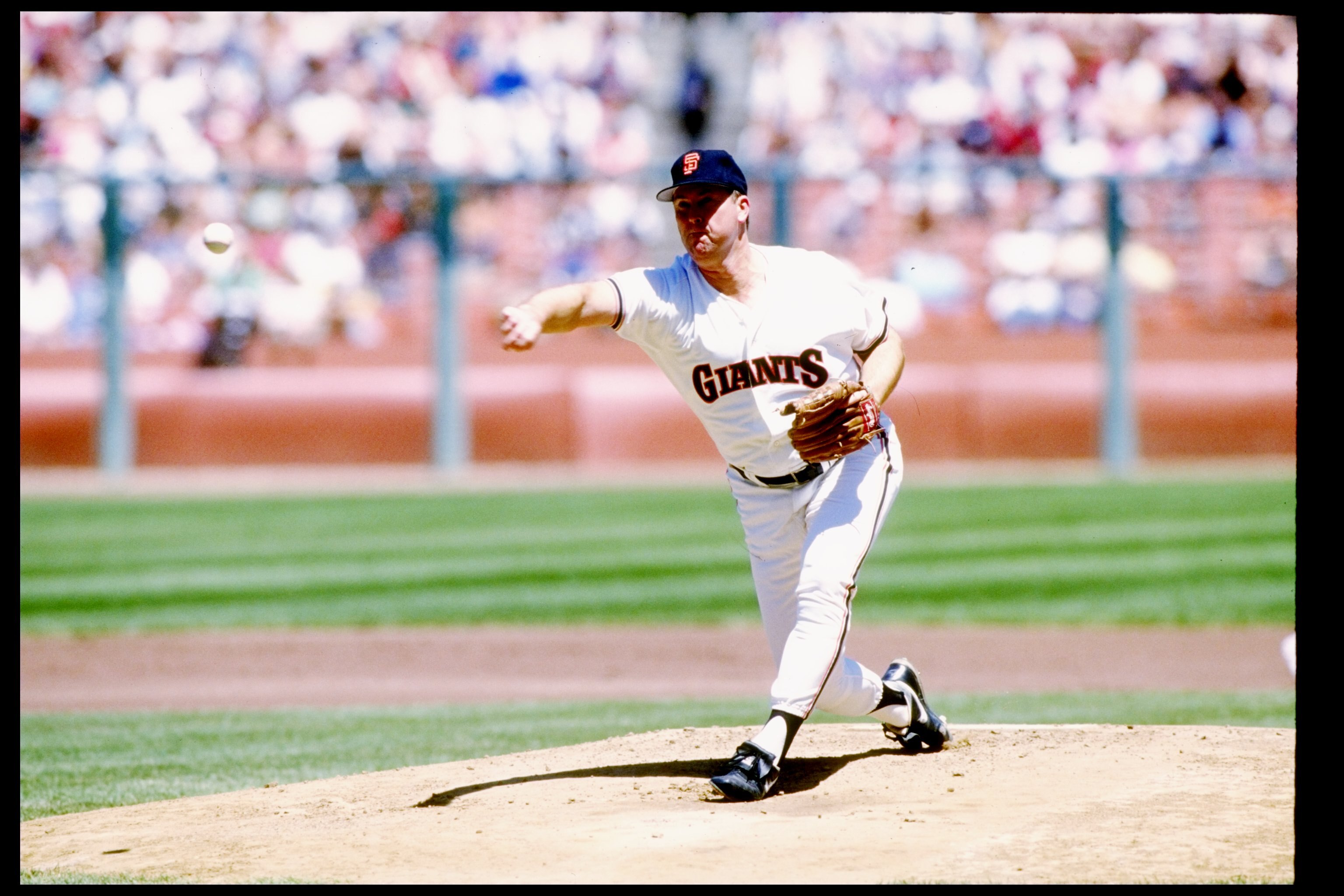 1990:  Pitcher Rick Reuschel of the San Francisco Giants throws a pitch during a game at Candlestick Park in San Francisco, California. Mandatory Credit: Otto Greule  /Allsport