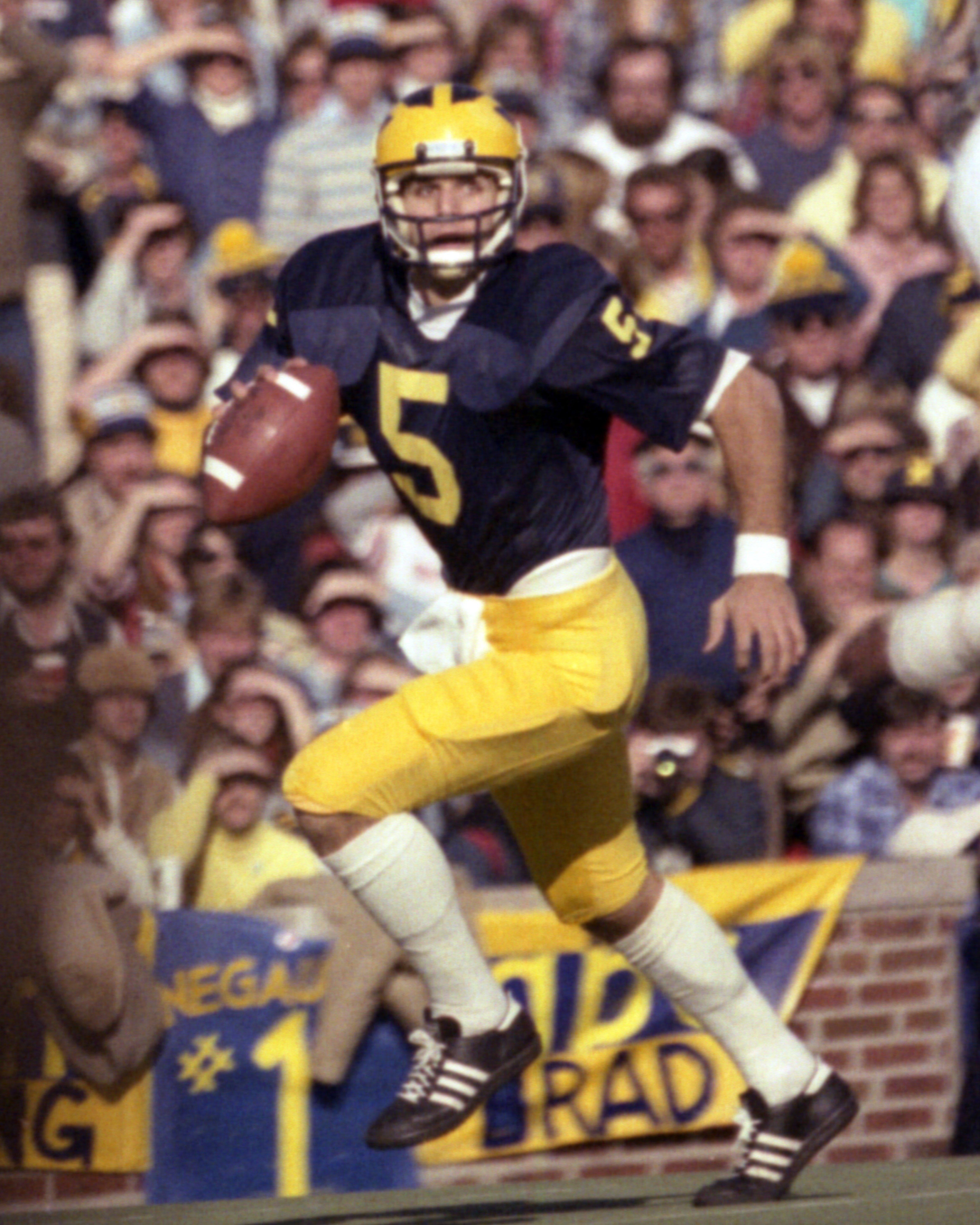 John Wangler on the run (Courtesy Michigan Athletic Department)