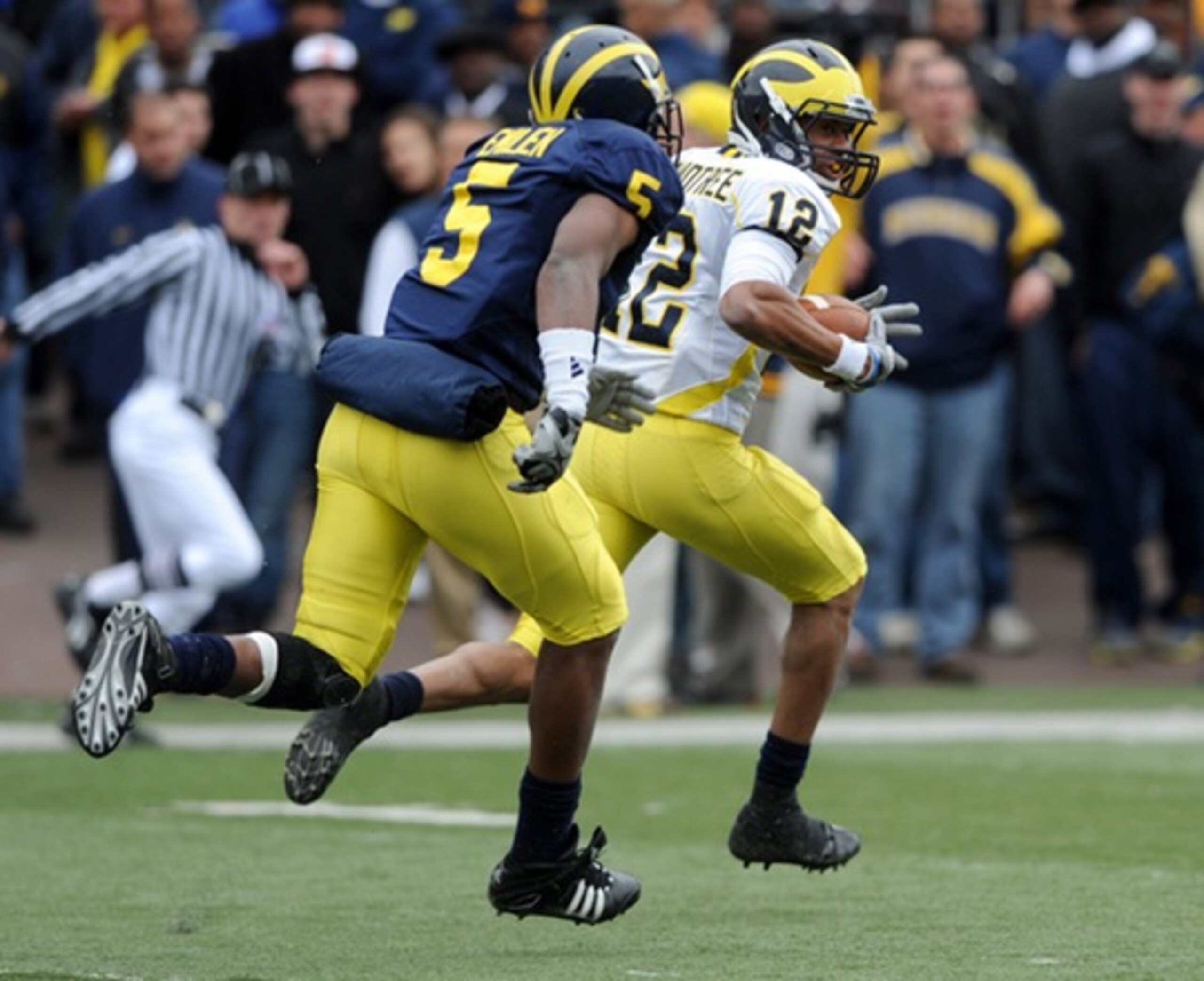 Roy Roundtree Runs Away From Emilien in the spring game