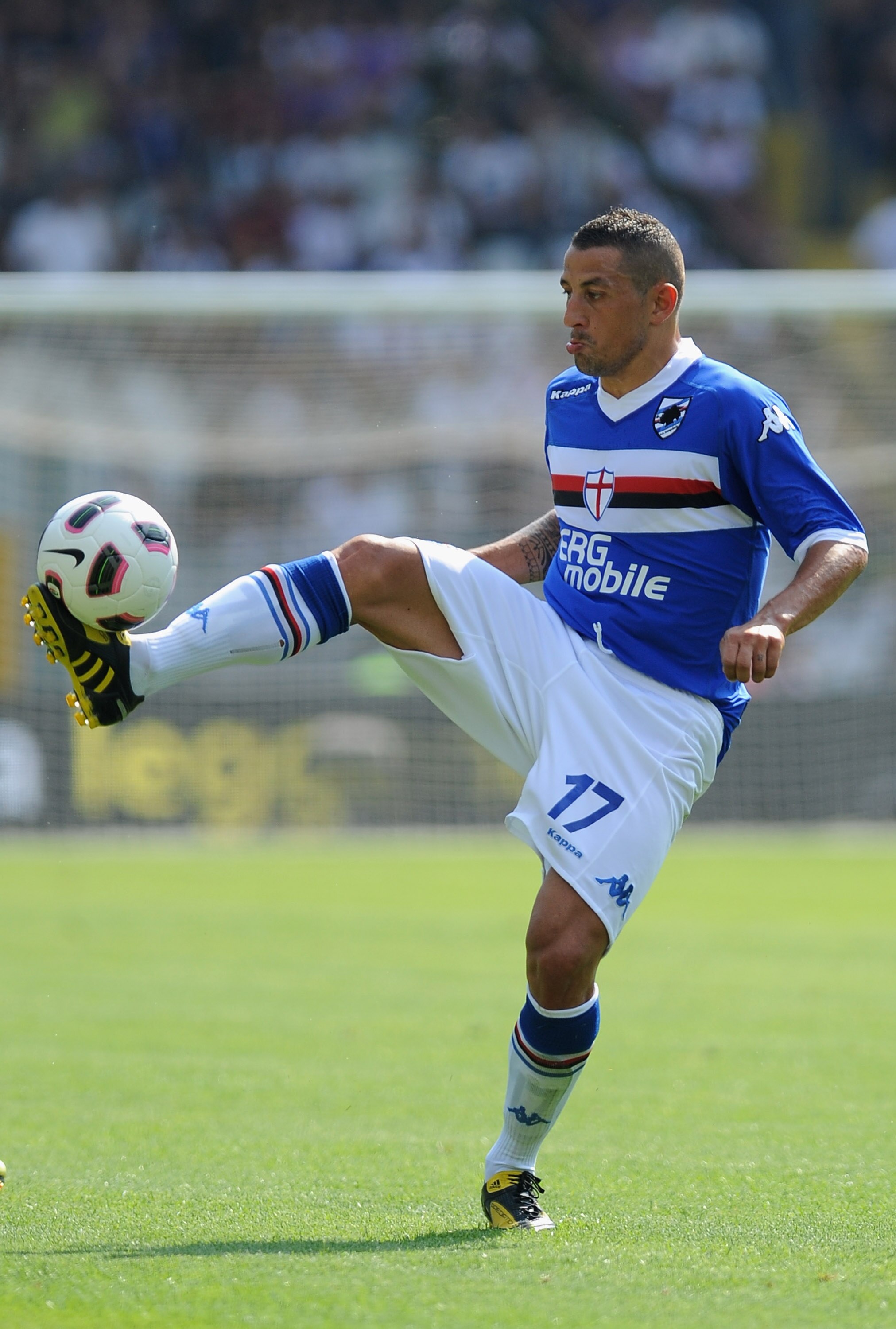 TURIN, ITALY - SEPTEMBER 12:  Angelo Palombo of UC Sampdoria in action during the Serie A match between Juventus FC and UC Sampdoria at Olimpico Stadium on September 12, 2010 in Turin, Italy.  (Photo by Valerio Pennicino/Getty Images)