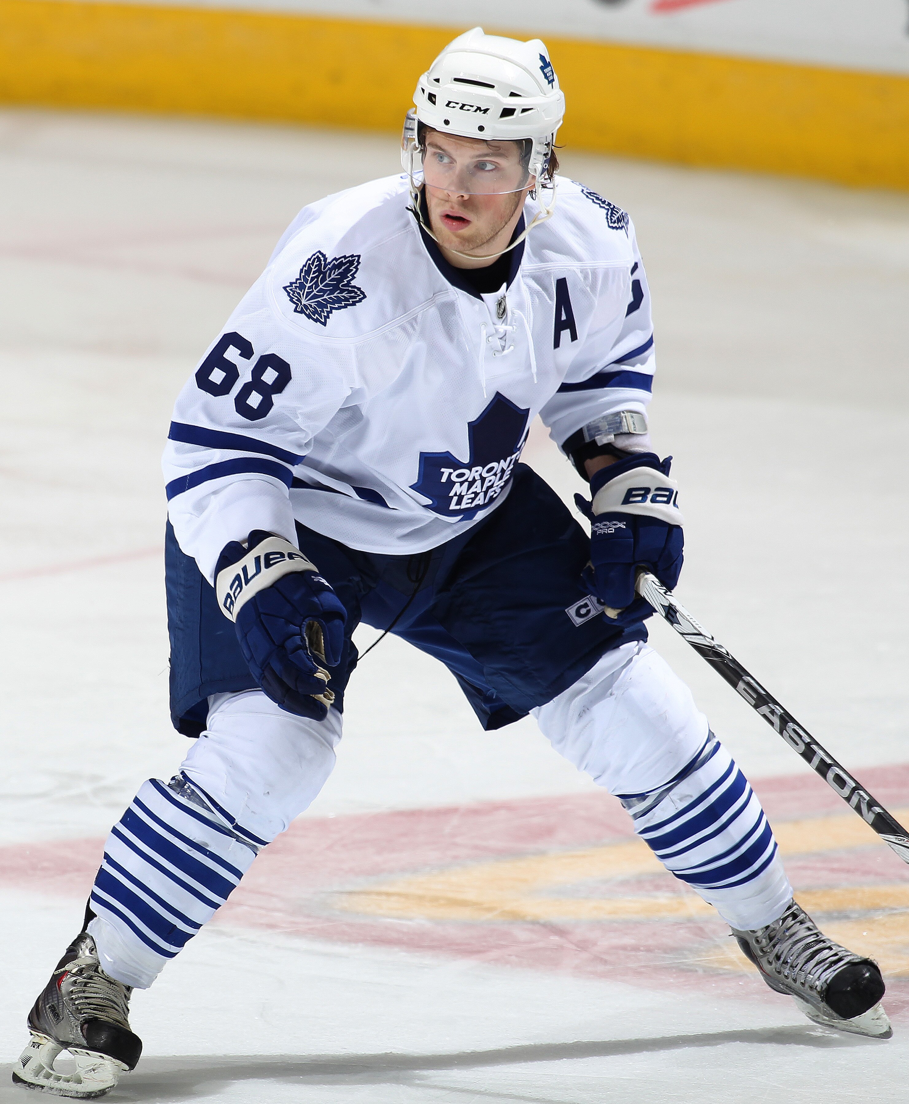 LONDON,ON - SEPTEMBER 12:  Kenny Ryan #68 of the Toronto Maple Leafs skates in a game against the Pittsburgh Penguins during the NHL Rookie Tournament on September 12,2010 at the John Labatt Centre in London, Ontario. The Penguins defeated the Leafs 2-1.