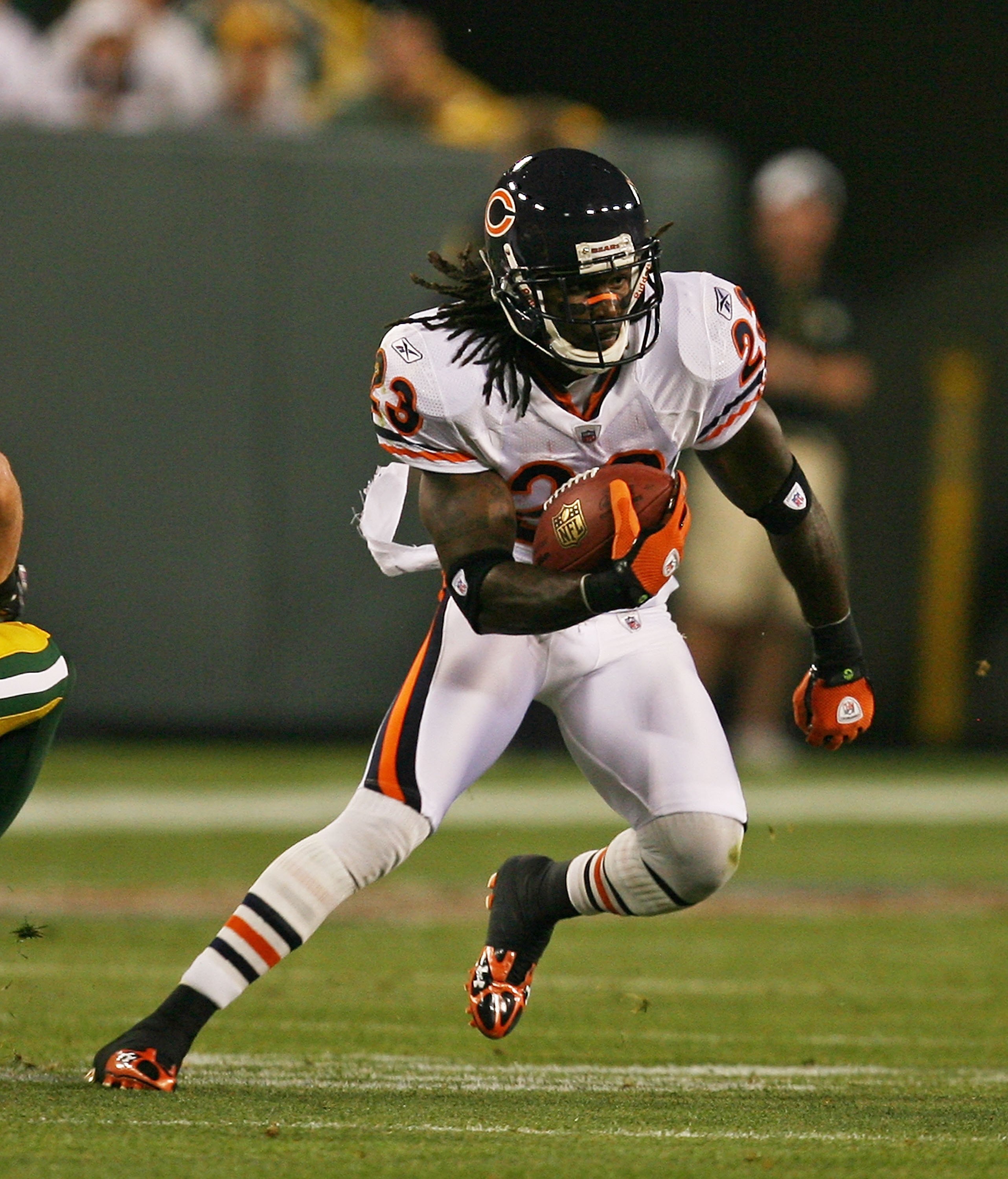 GREEN BAY, WI - SEPTEMBER 13: Devin Hester #23 of the Chicago Bears runs against the Green Bay Packers on September 13, 2009 at Lambeau Field in Green Bay, Wisconsin. The Packers defeated the Bears 21-15. (Photo by Jonathan Daniel/Getty Images)