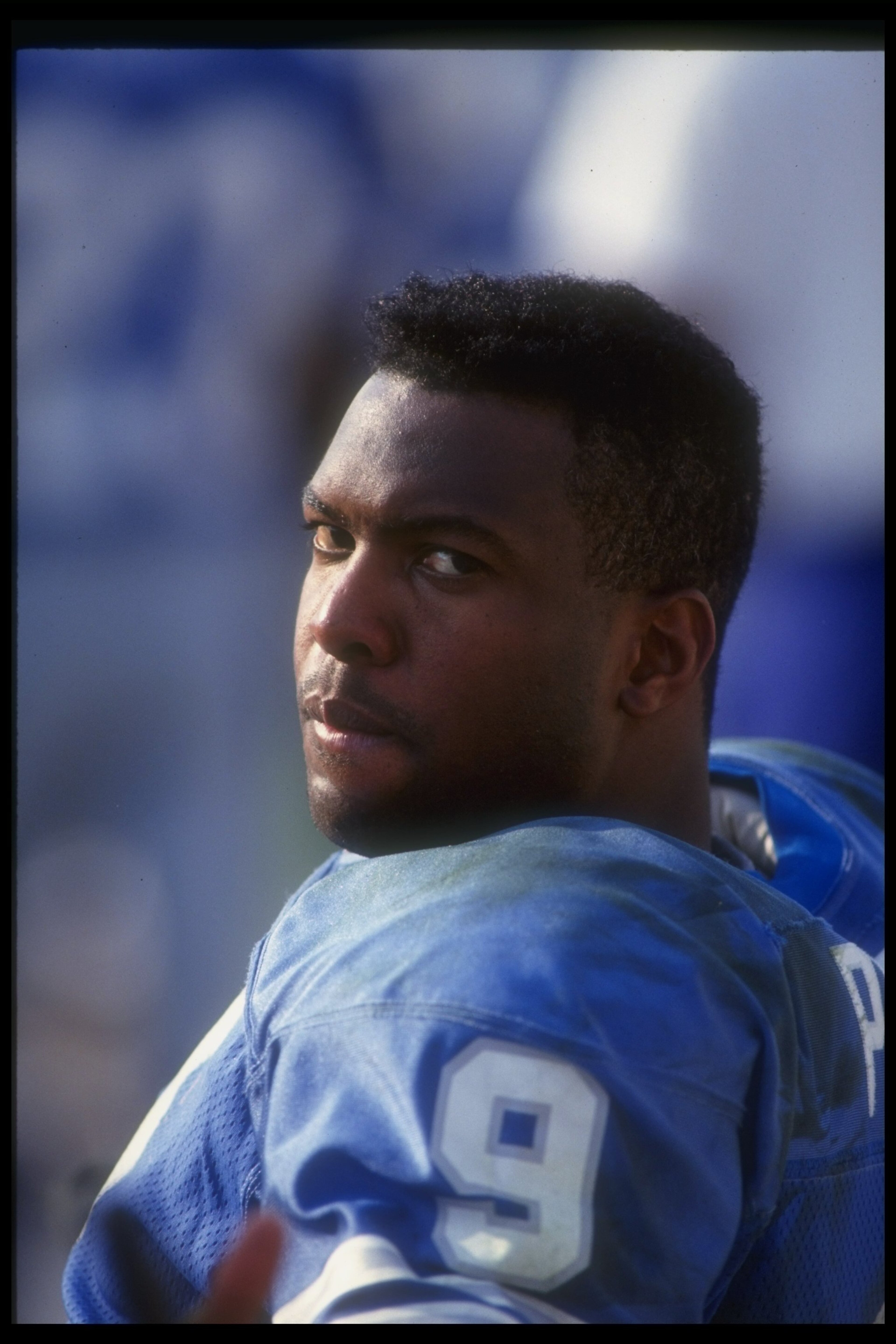 25 Oct 1992: Quarterback Rodney Peete of the Detroit Lions looks on during a game against the Tampa Bay Buccaneers at Tampa Stadium in Tampa, Florida. The Lions won the game, 38-7.