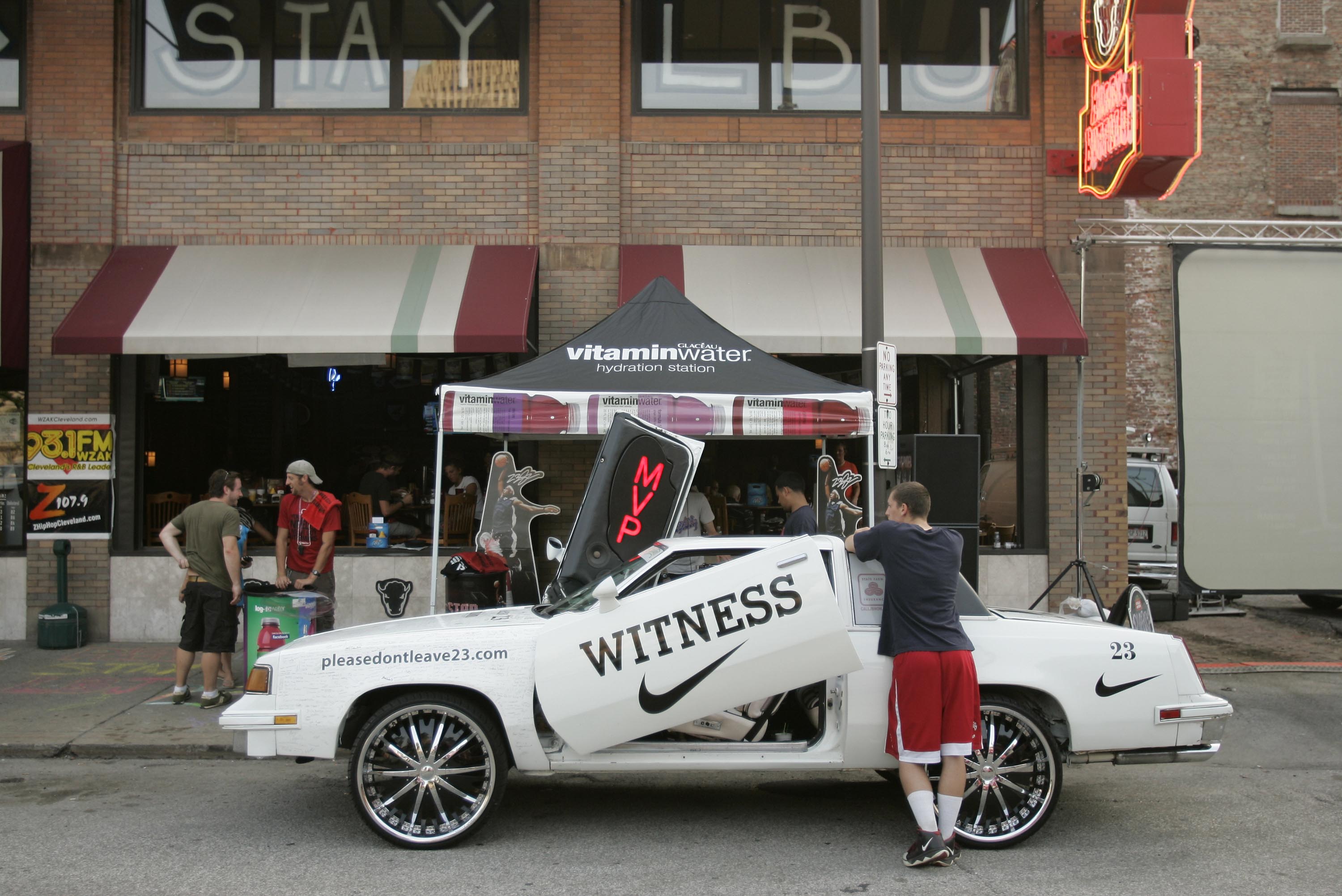 CLEVELAND - JULY 8:  Fans in Cleveland gather before the start of the LeBron James Television Special July 8, 2010 in Cleveland, Ohio. The two-time Most Valuable Player has the choice of remaining with the Cleveland Cavaliers or signing with a new team. (